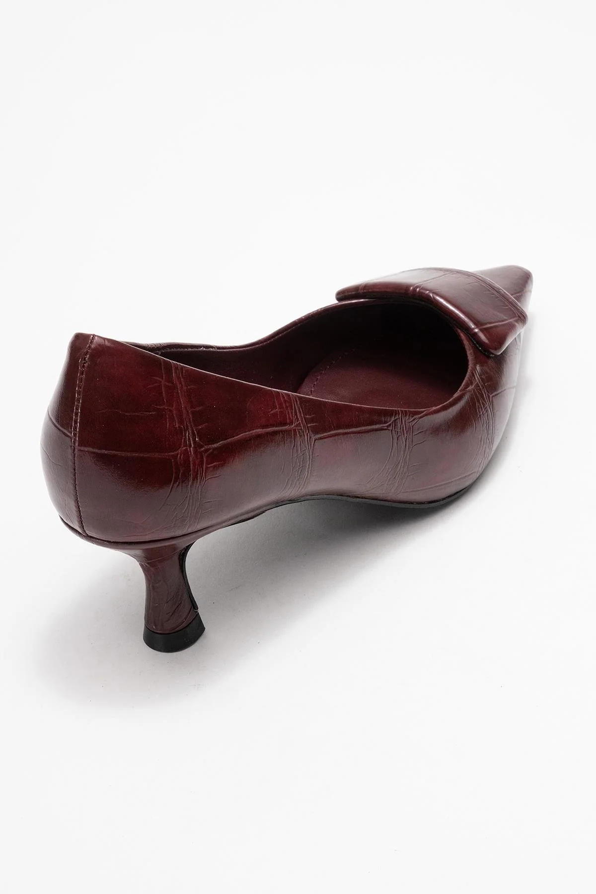 Marcia - Burgundy Printed Buckle Stiletto Heeled Shoe (Women) - Image 5