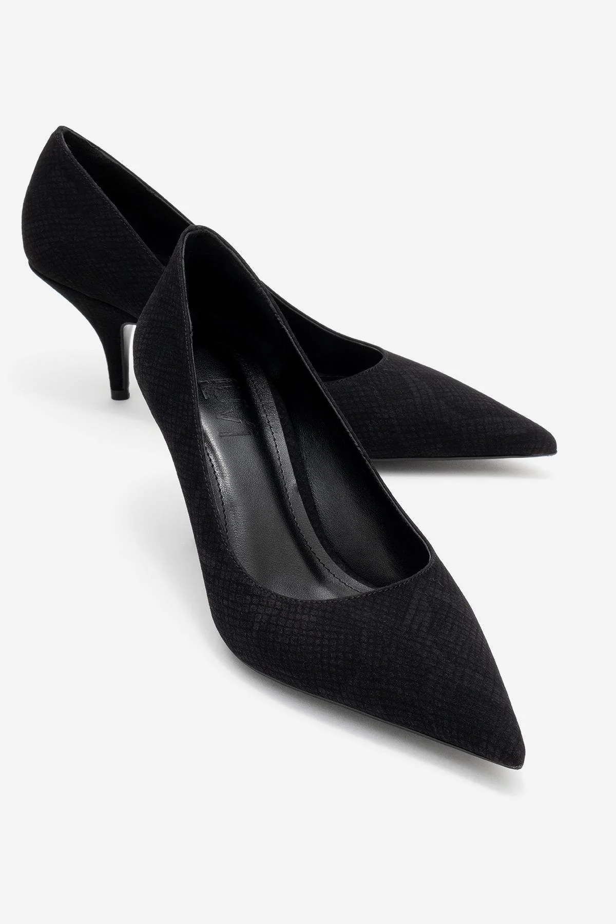 Marcus - Black Patterned Heeled Shoe (Women)