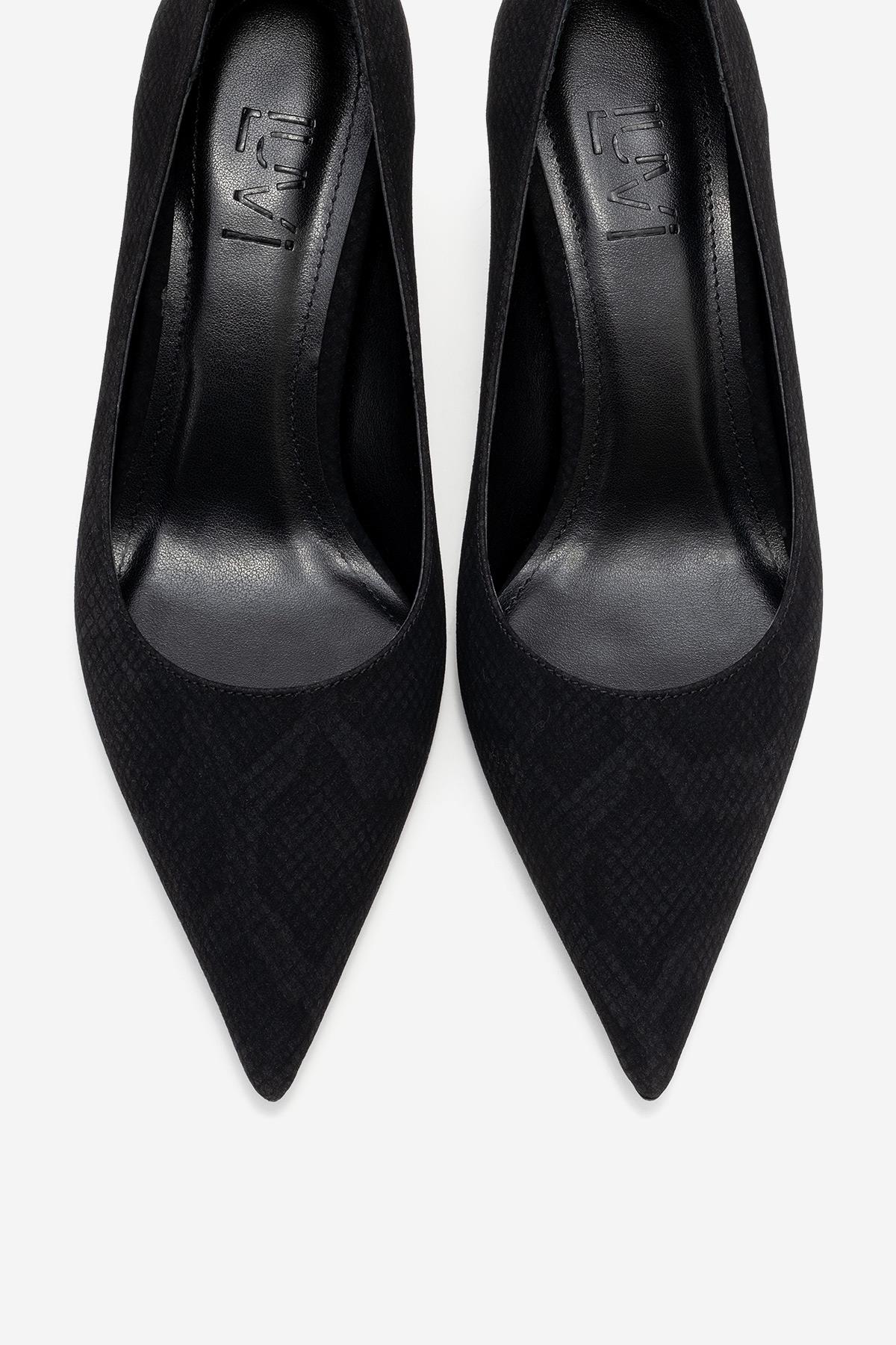 Marcus - Black Patterned Heeled Shoe (Women) - Image 2