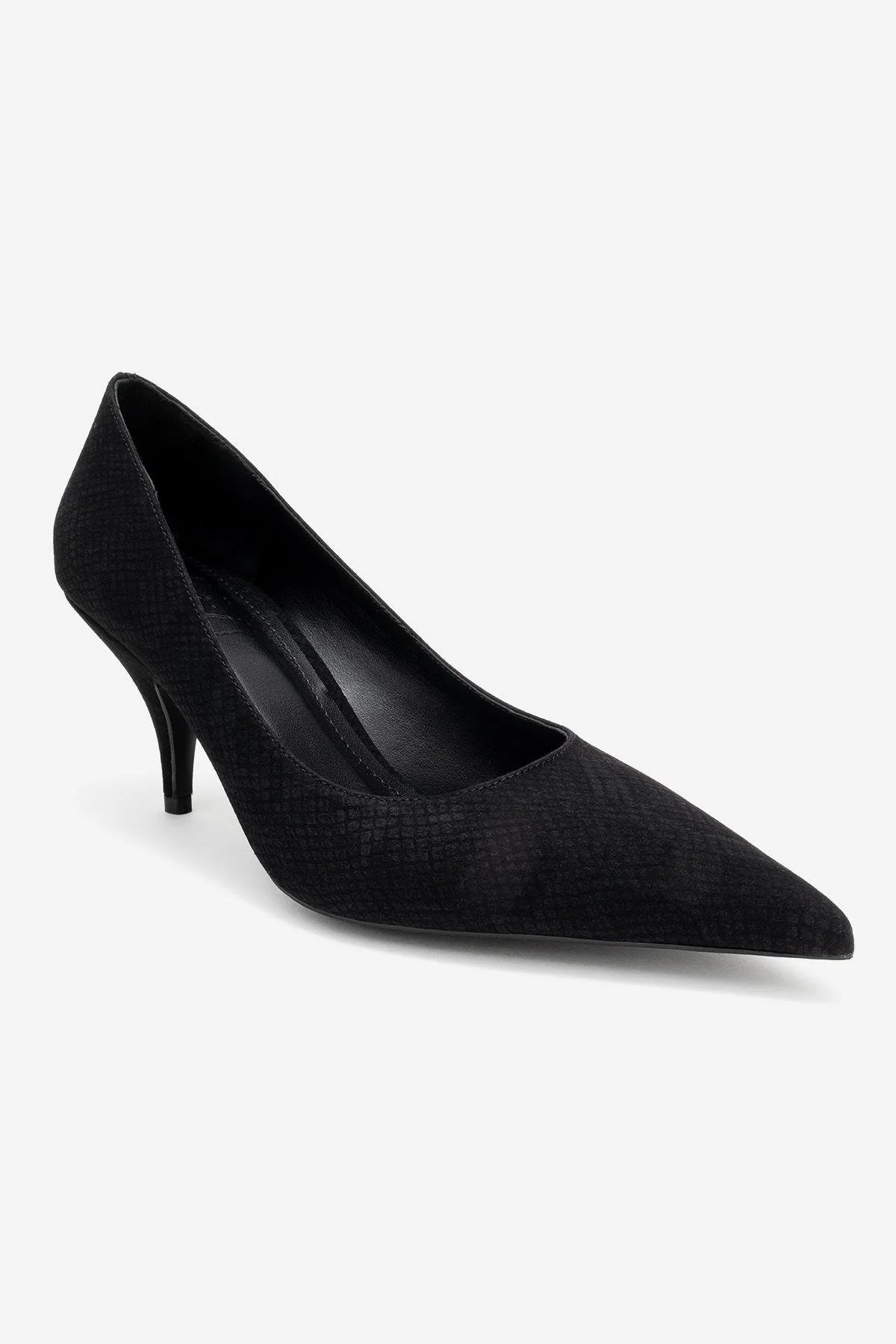 Marcus - Black Patterned Heeled Shoe (Women) - Image 3