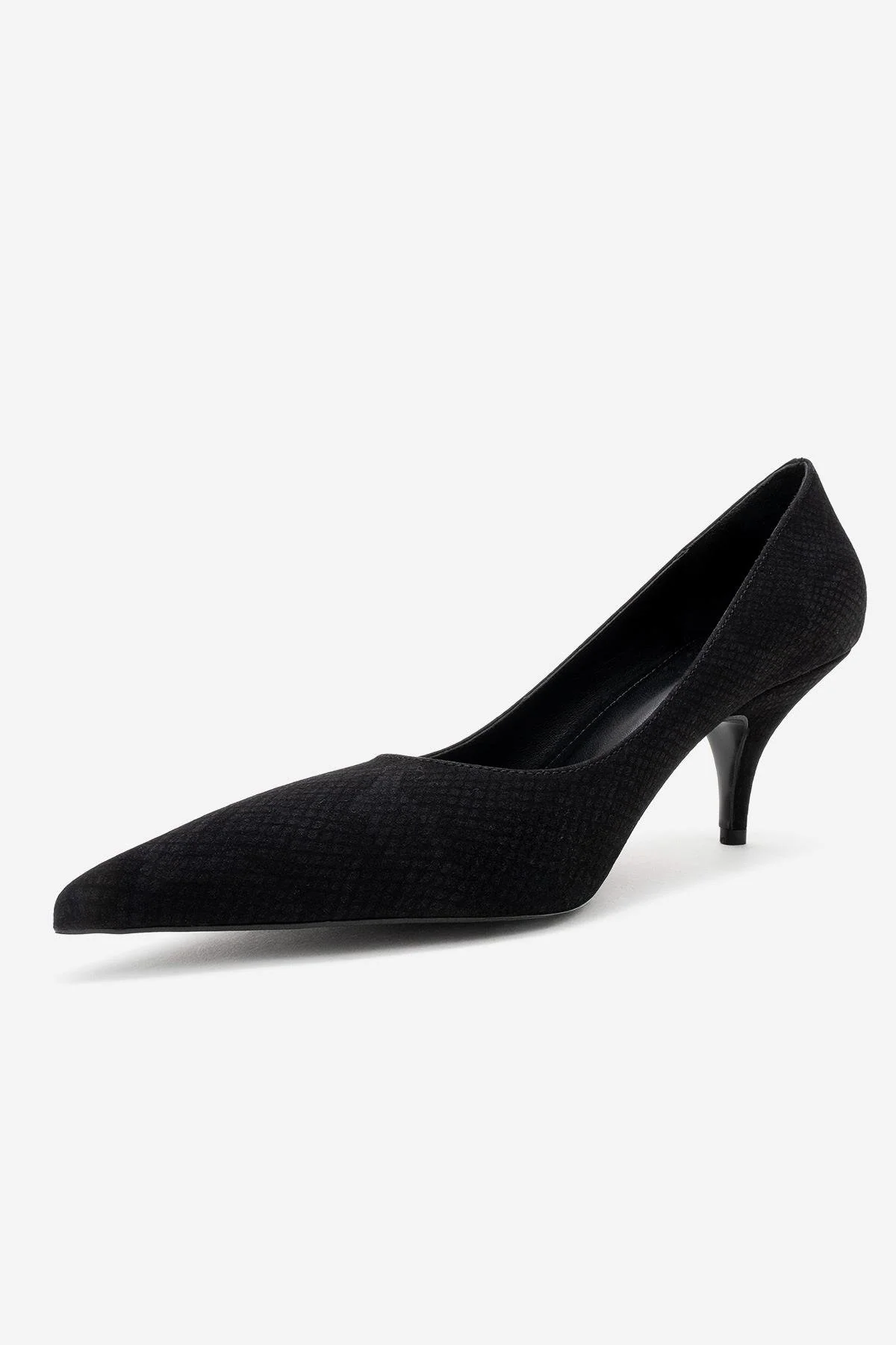 Marcus - Black Patterned Heeled Shoe (Women) - Image 4