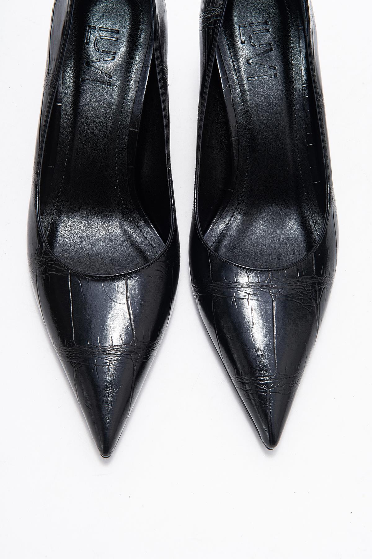 Marcus - Black Printed Pointed Toe Stiletto Pump (Women) - Image 2