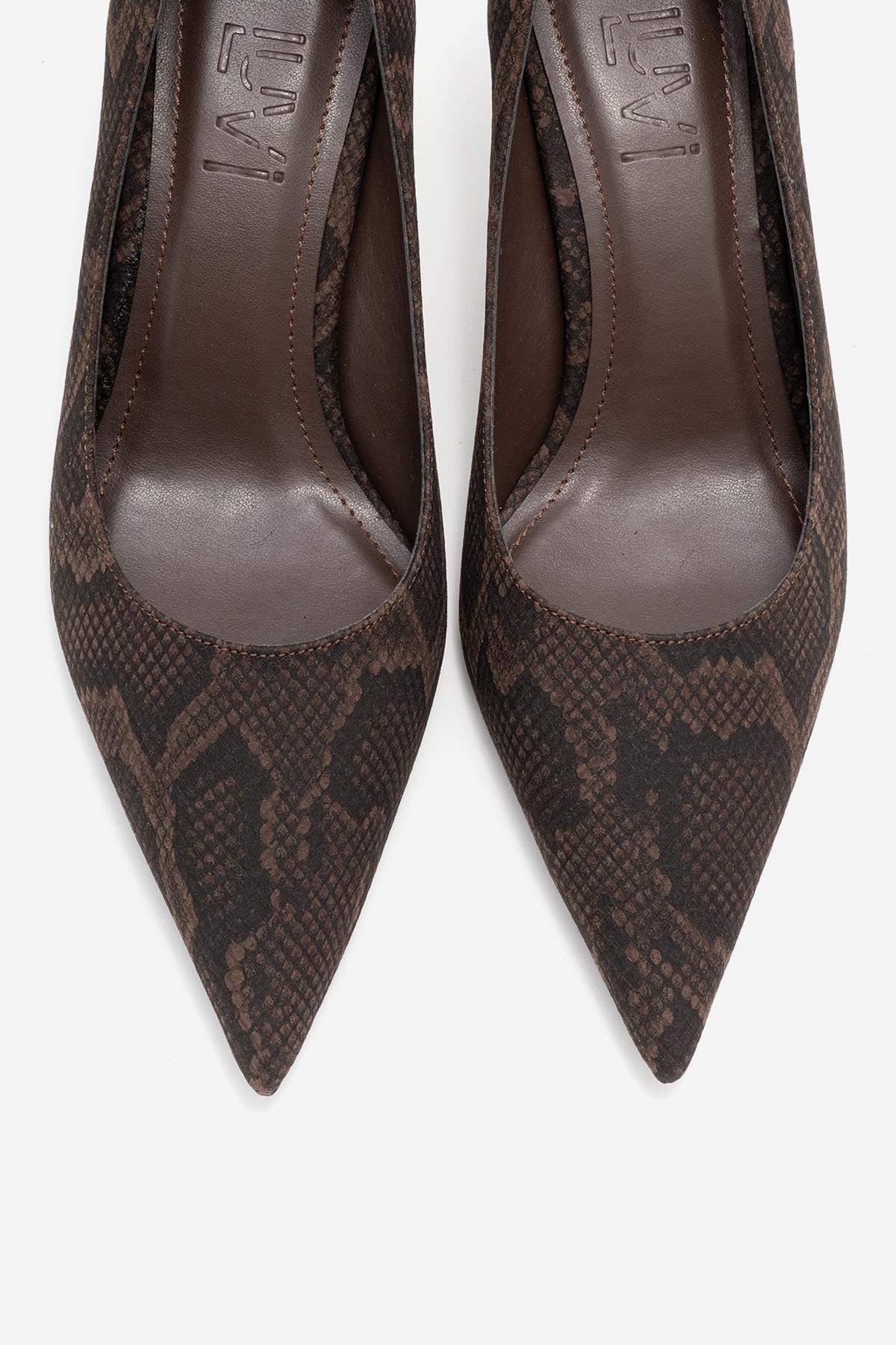 Marcus - Brown Patterned Heeled Shoe (Women) - Image 2