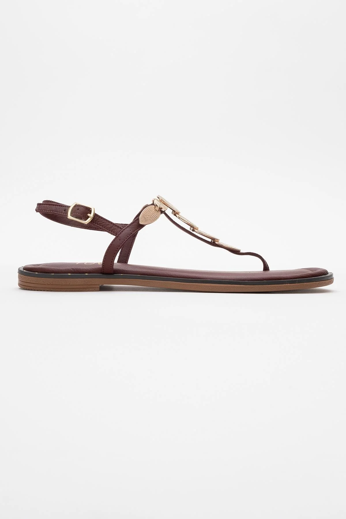 Marea - Burgundy Leather Flat Sandal (Women) - Image 6
