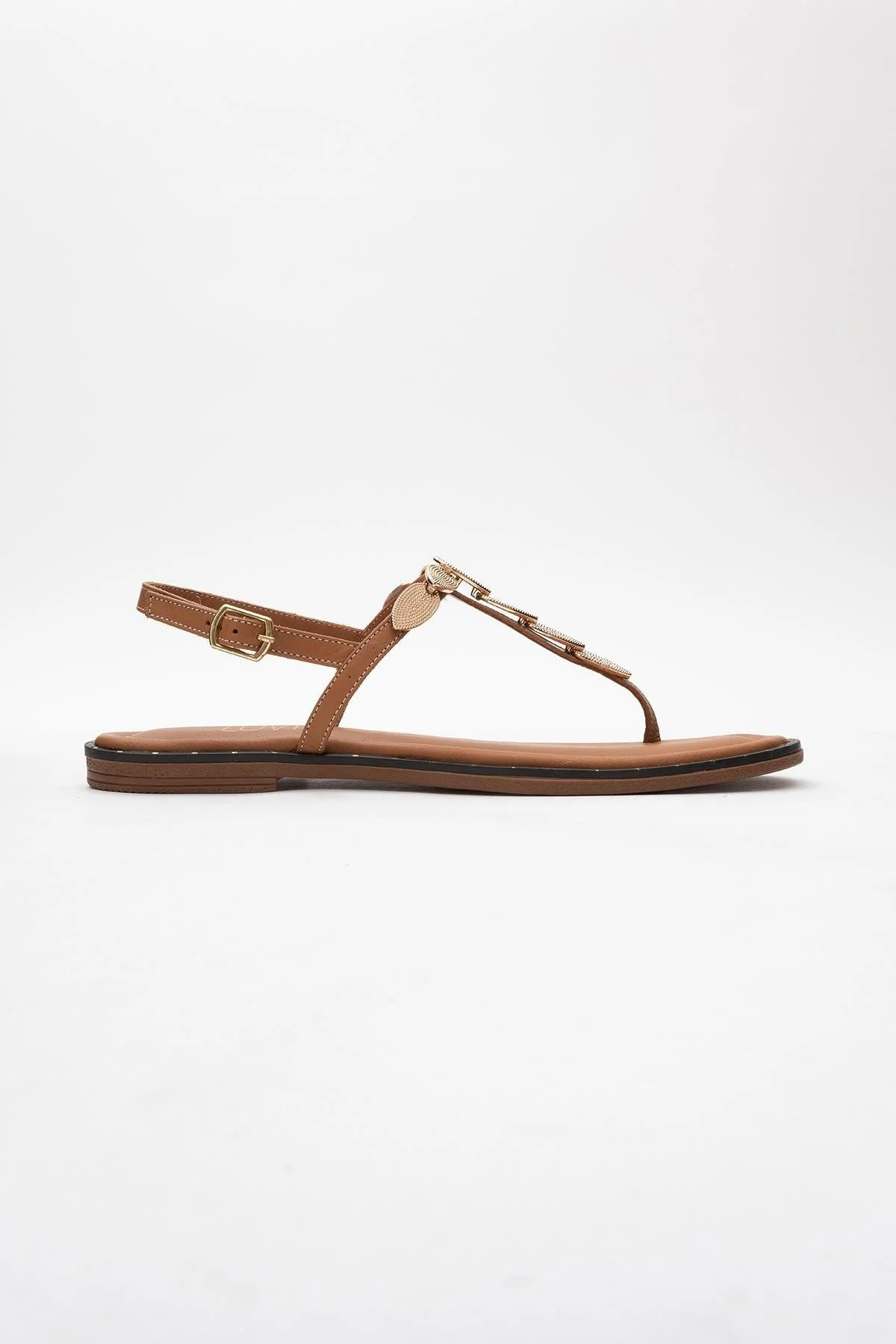 Marea - Cognac Brown Leather Flat Sandal (Women) - Image 6