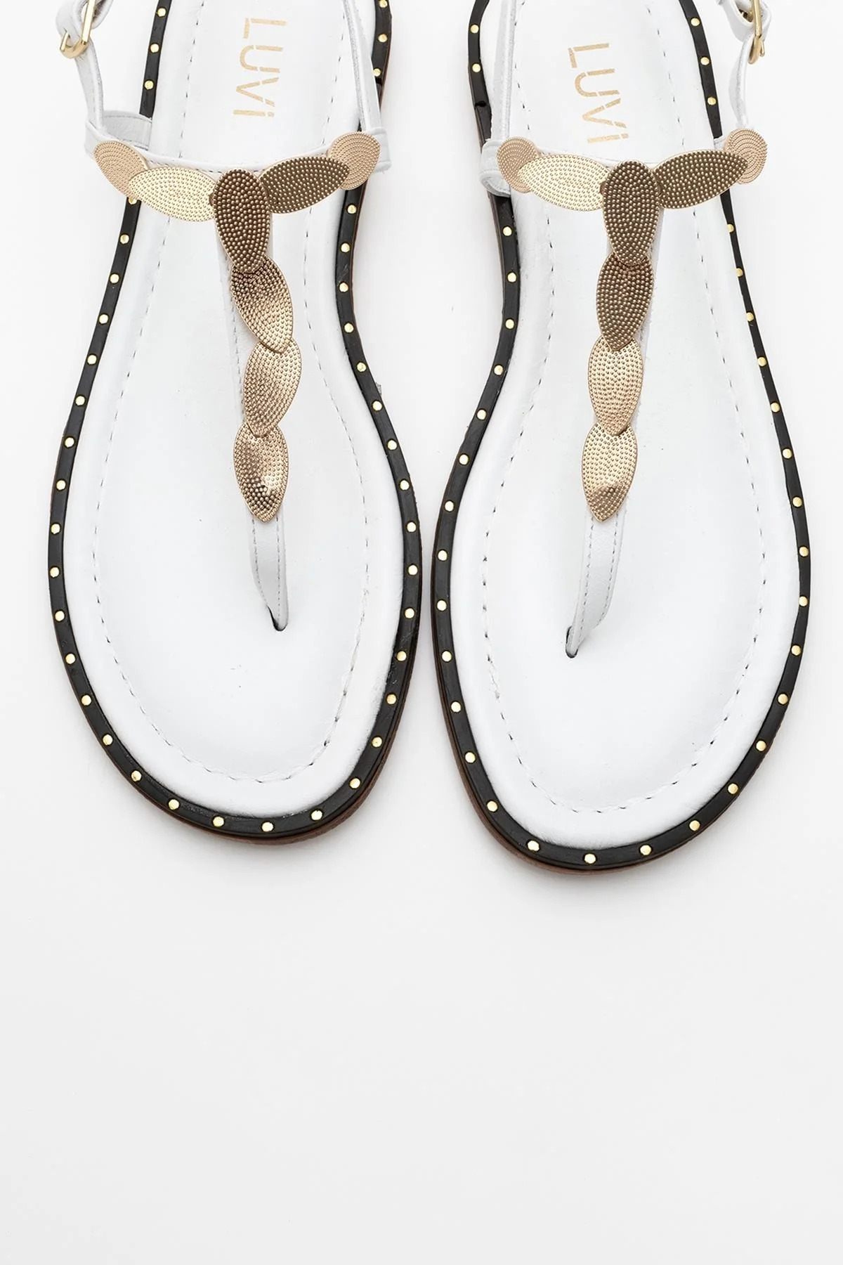 Marea - White Leather Flat Sandal (Women) - Image 2