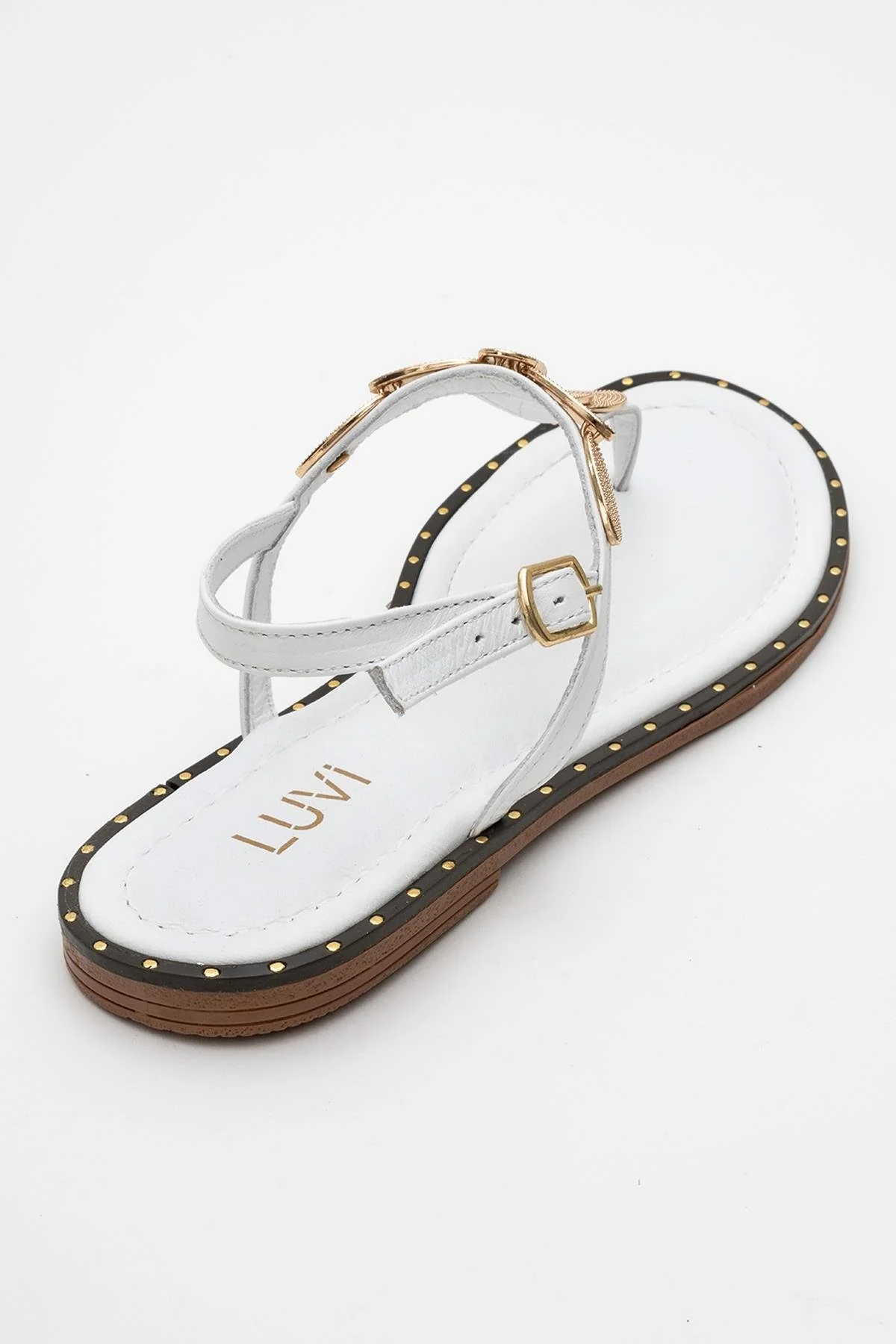 Marea - White Leather Flat Sandal (Women) - Image 4