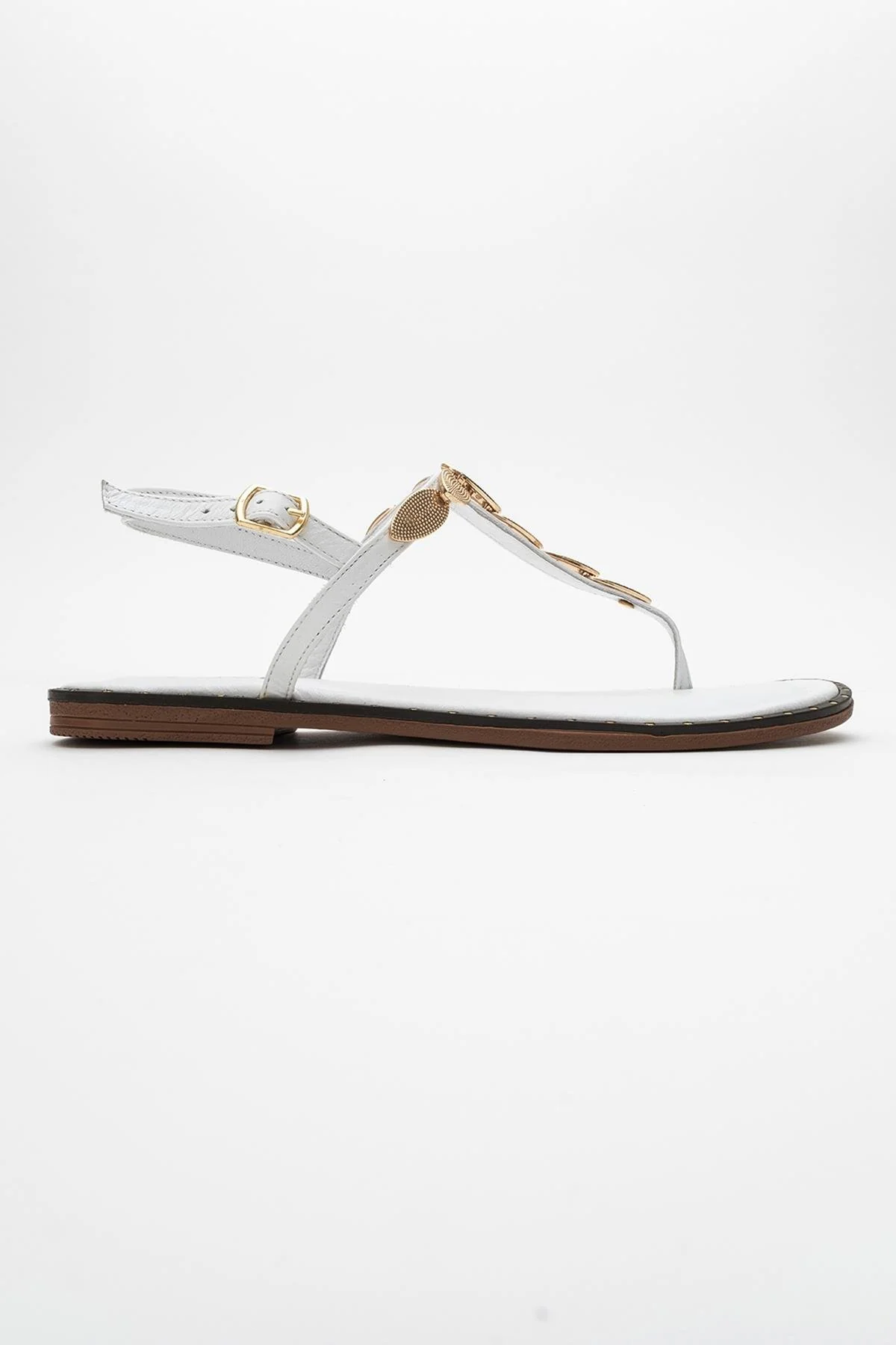 Marea - White Leather Flat Sandal (Women) - Image 5