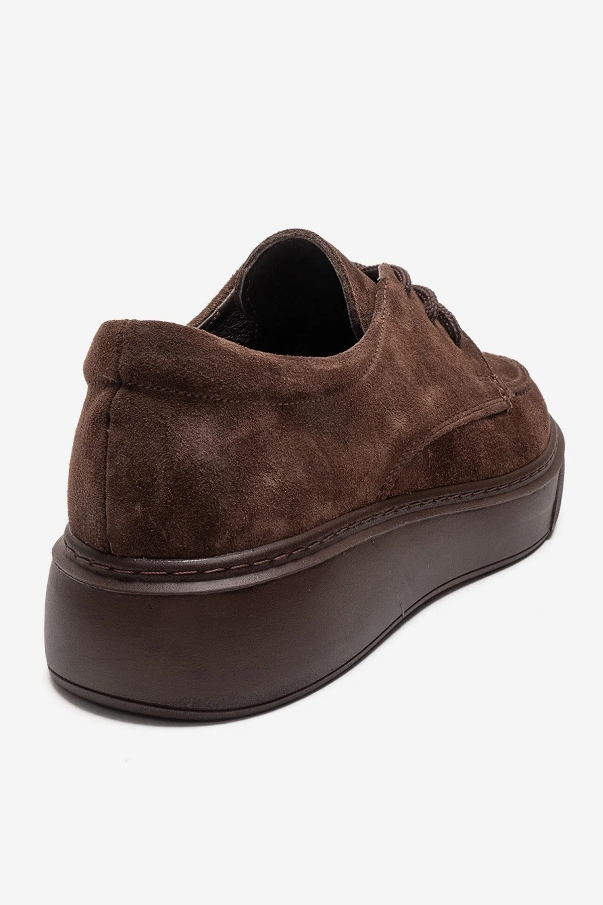 MAREON - Brown Suede Genuine Leather Lace-Up Sneaker (Women) - Image 5