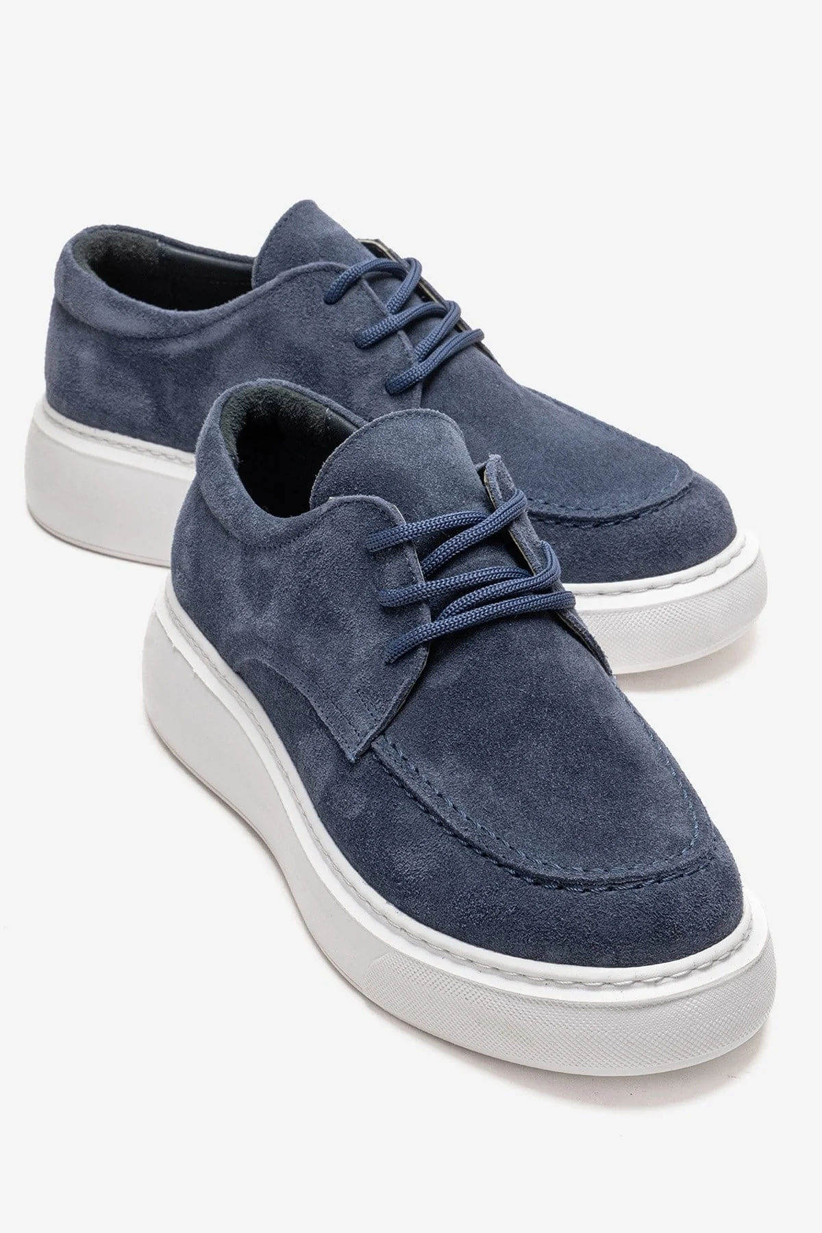MAREON - Denim Blue Genuine Leather Lace-Up Daily Shoe (Women)