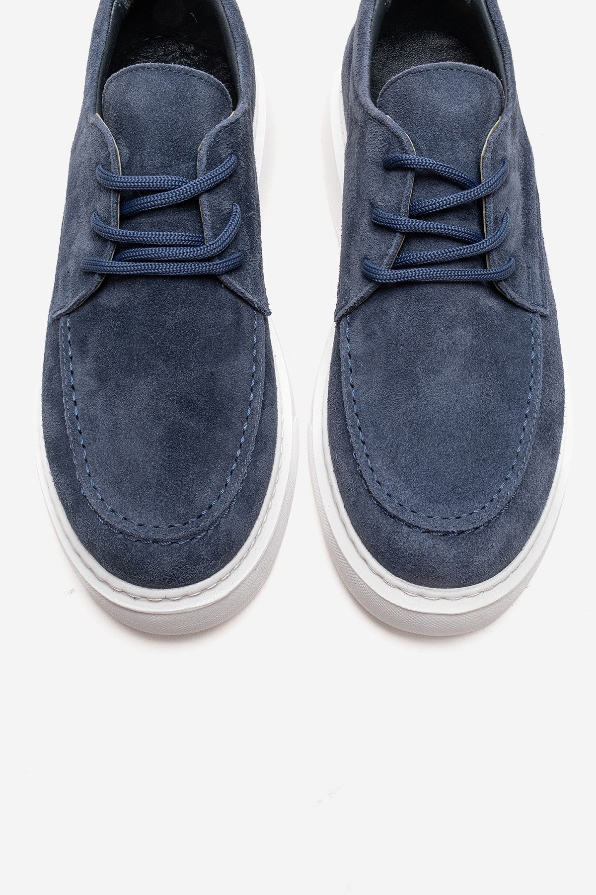 MAREON - Denim Blue Genuine Leather Lace-Up Daily Shoe (Women) - Image 2