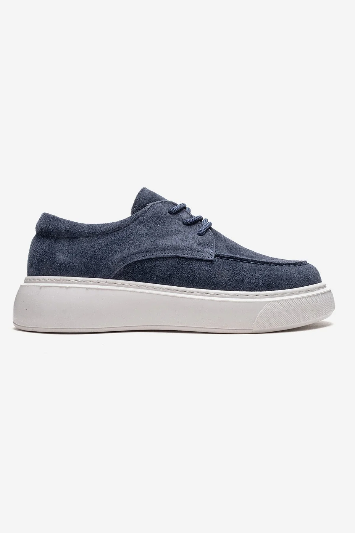 MAREON - Denim Blue Genuine Leather Lace-Up Daily Shoe (Women) - Image 4