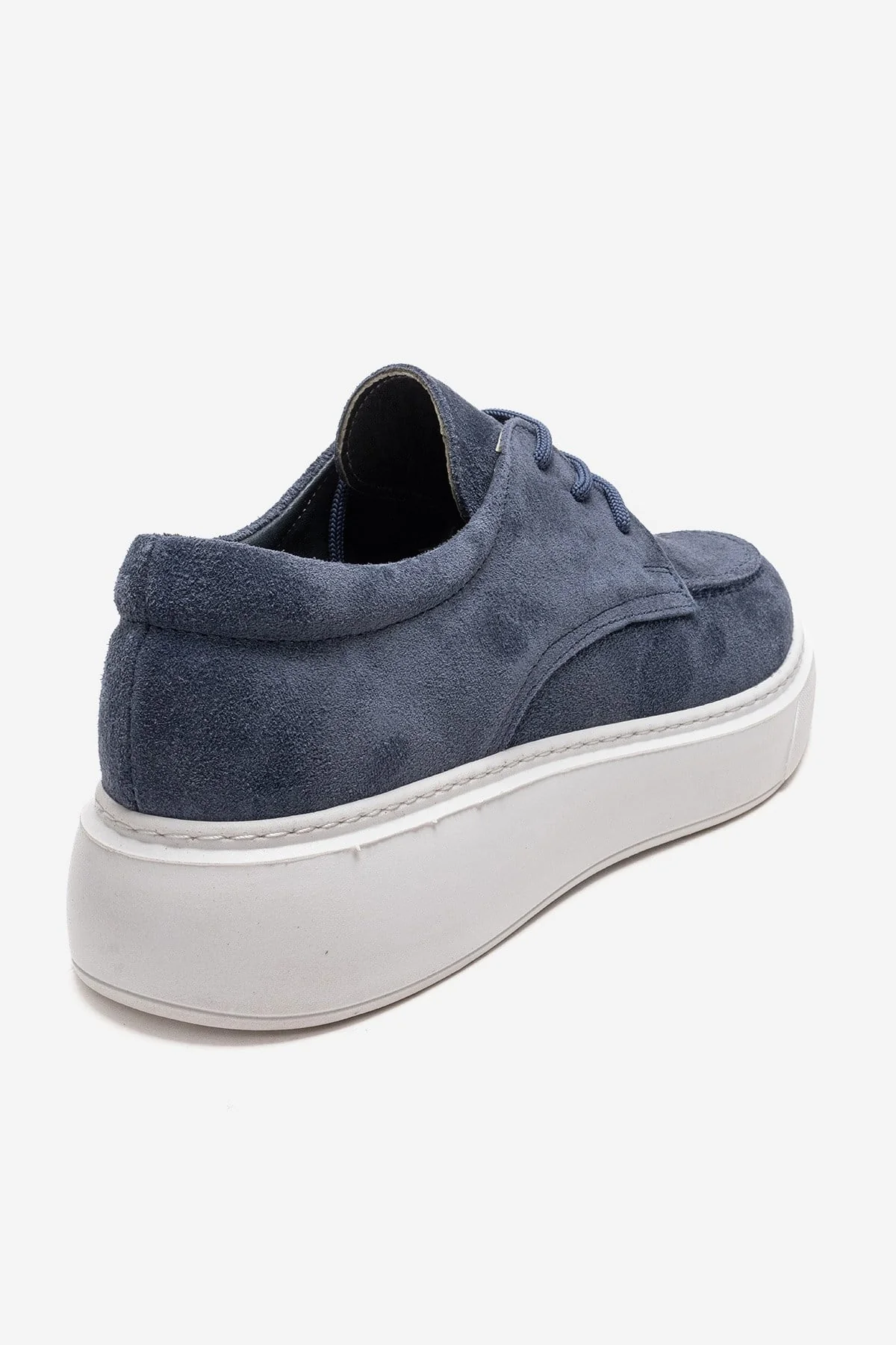 MAREON - Denim Blue Genuine Leather Lace-Up Daily Shoe (Women) - Image 5