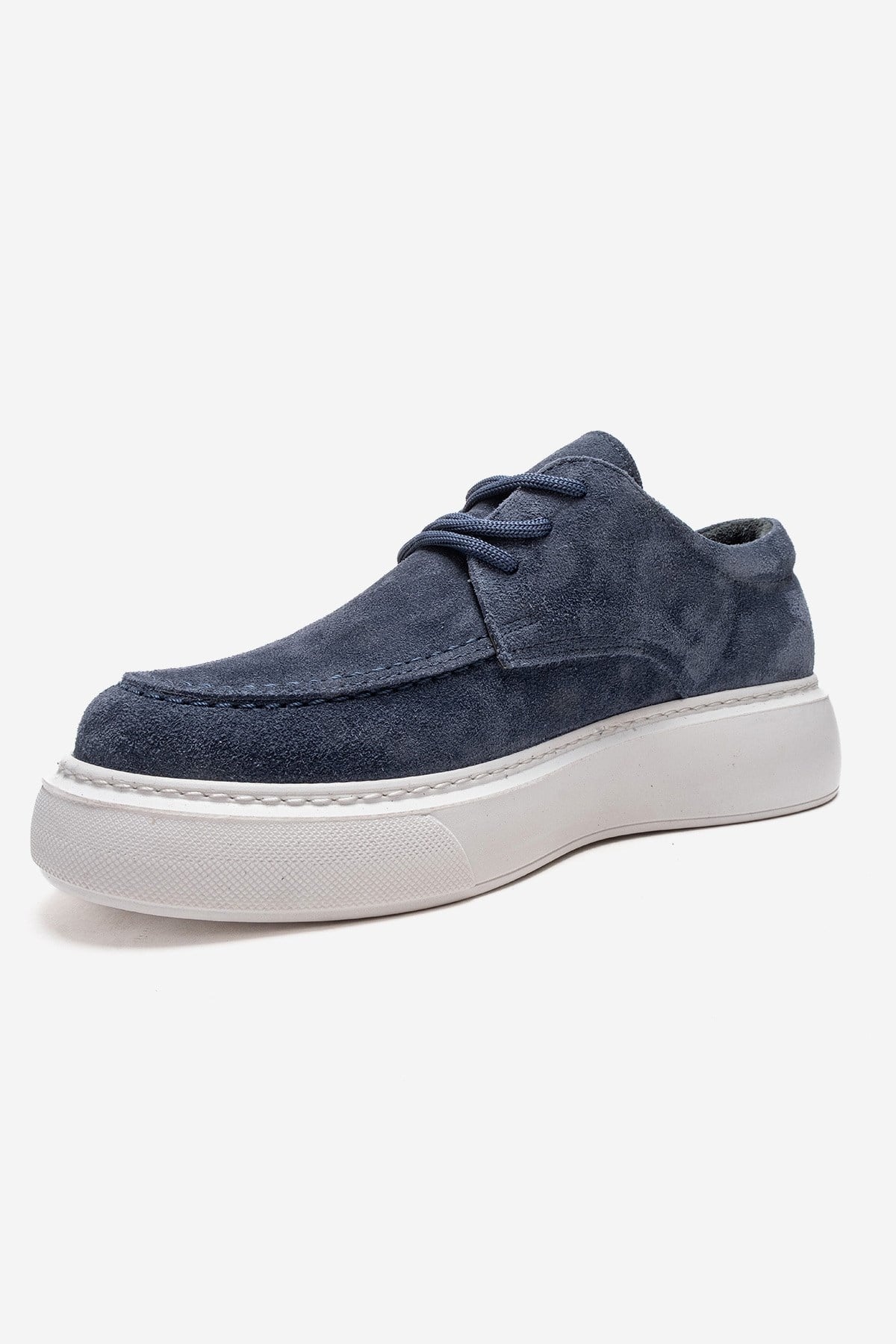 MAREON - Denim Blue Genuine Leather Lace-Up Daily Shoe (Women) - Image 6
