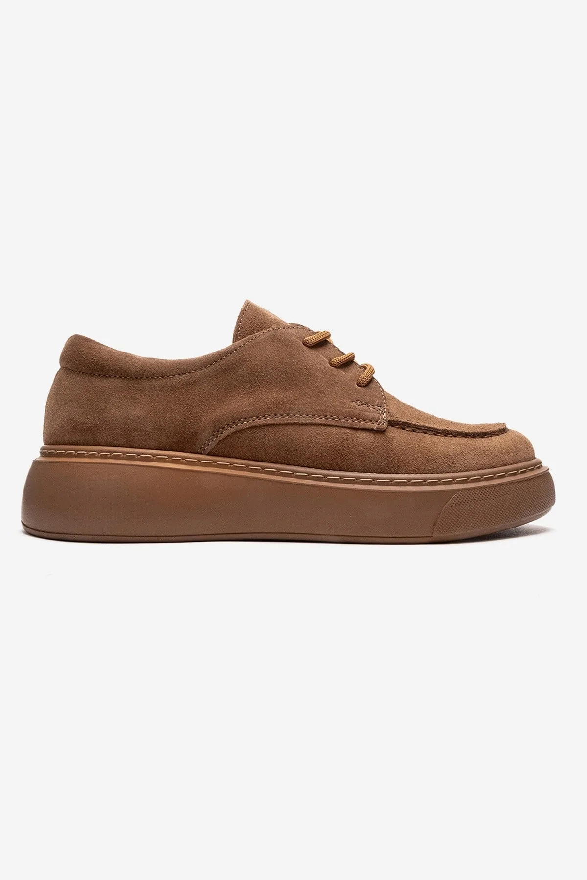 MAREON - Taupe Genuine Leather Lace-Up Daily Shoe (Women) - Image 4