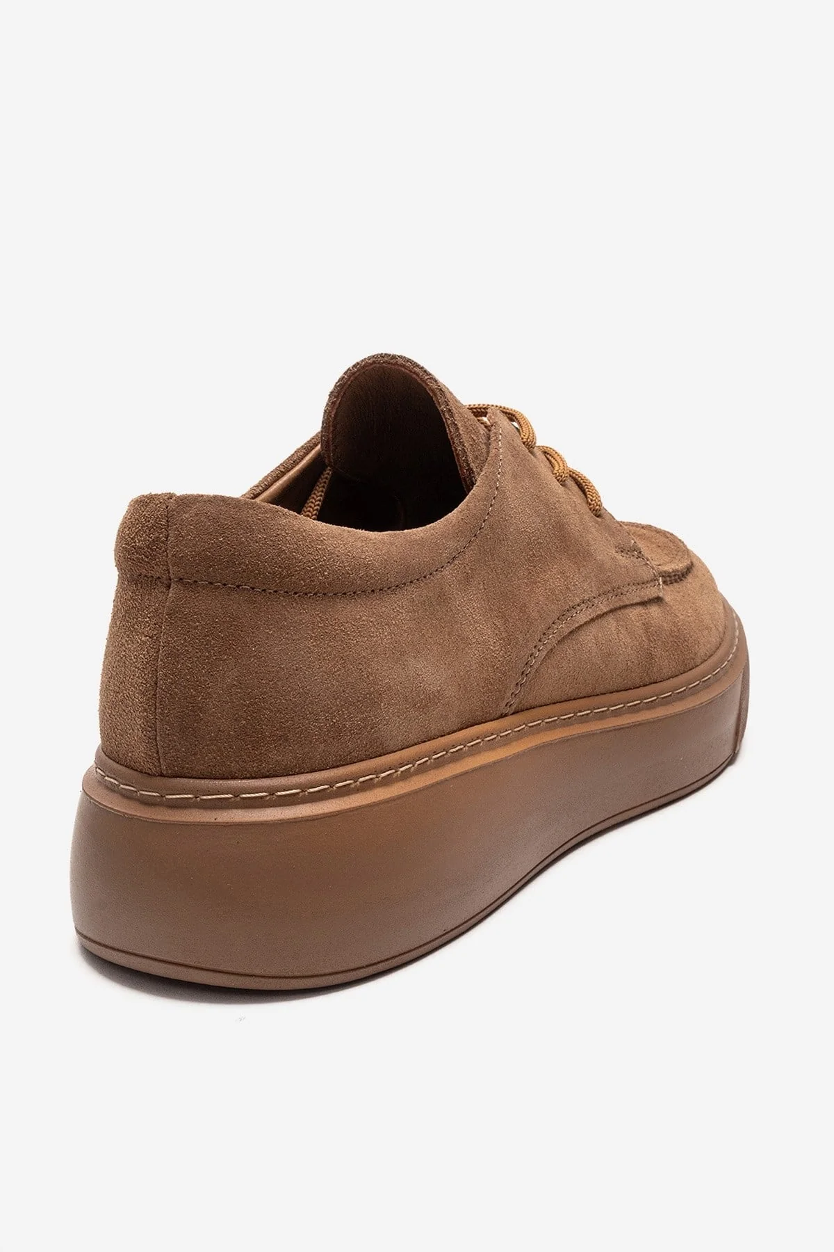 MAREON - Taupe Genuine Leather Lace-Up Daily Shoe (Women) - Image 5