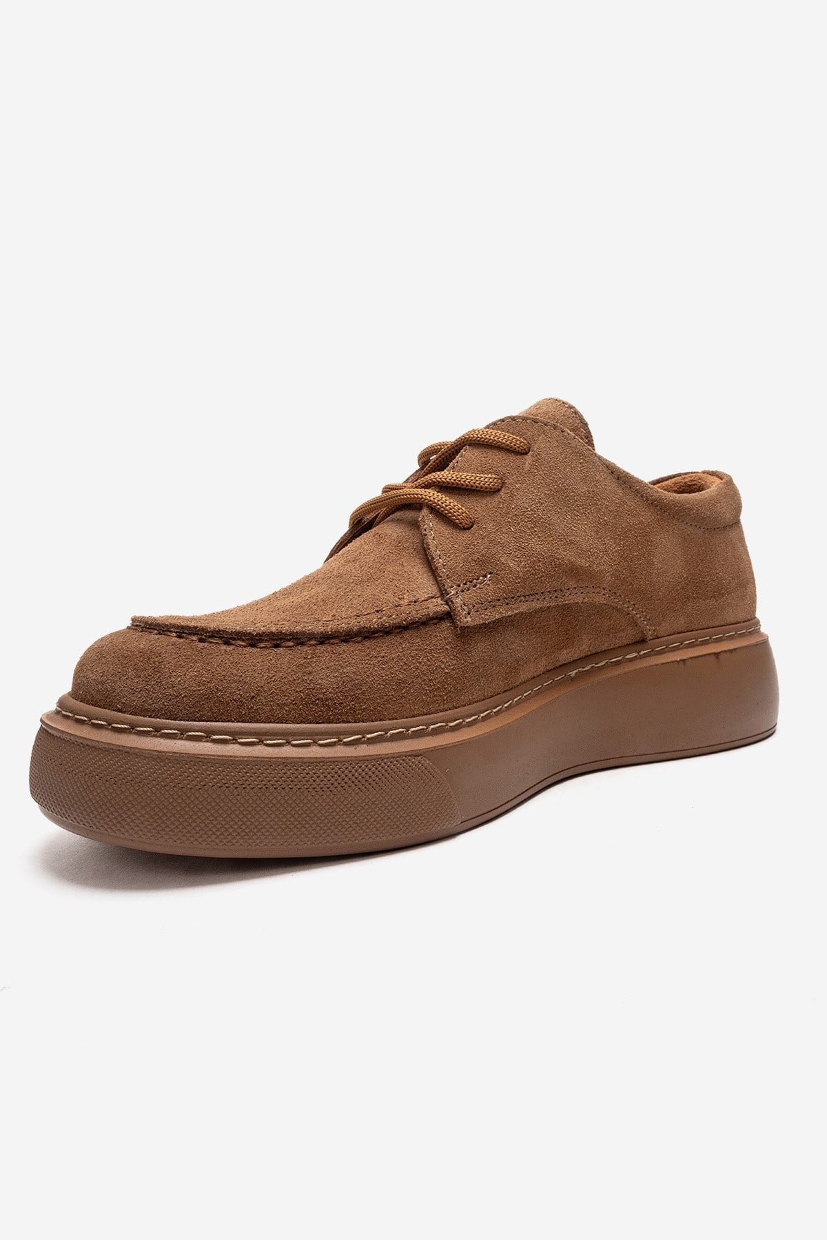 MAREON - Taupe Genuine Leather Lace-Up Daily Shoe (Women) - Image 6