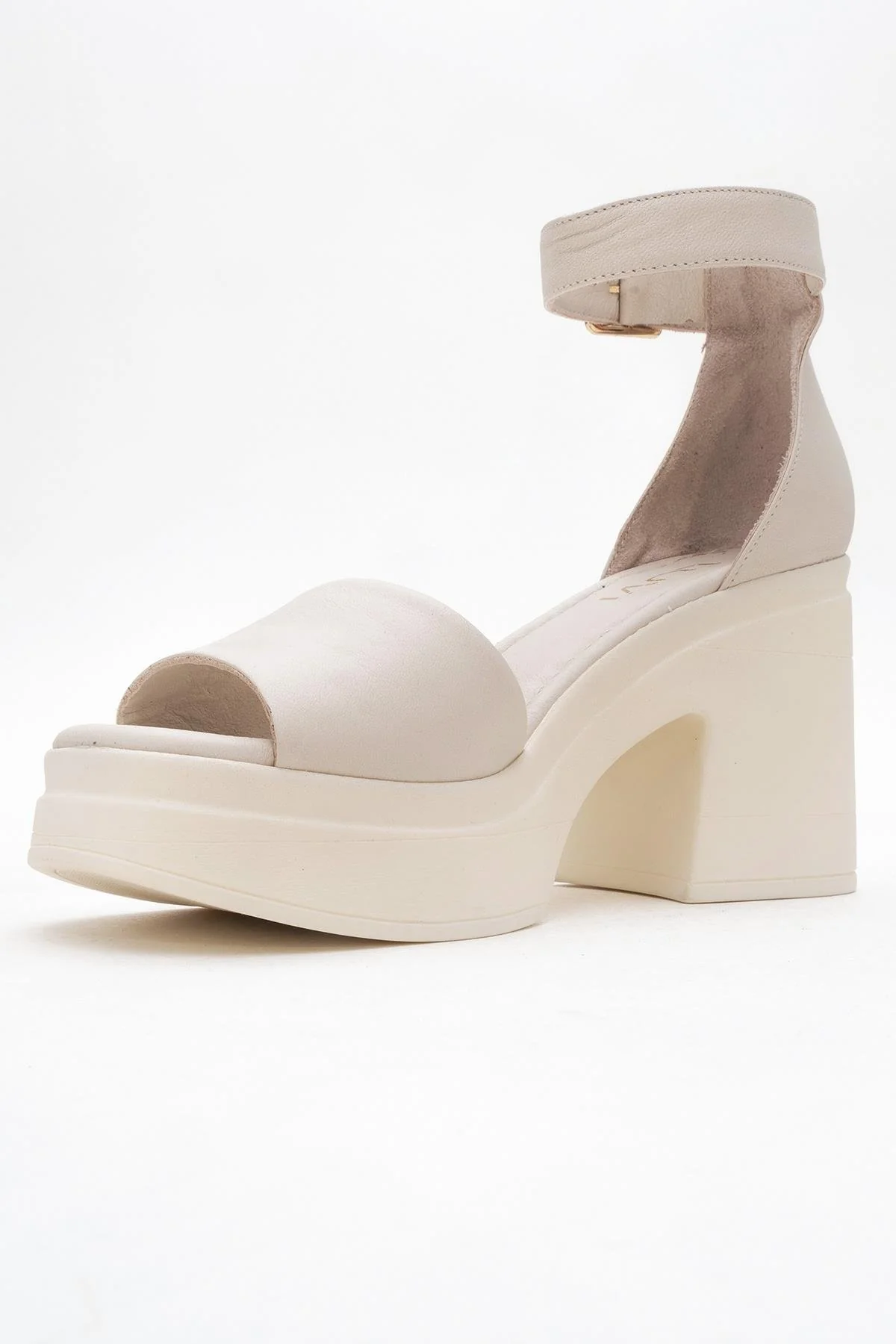 MARGOT Beige Leather Platform Sandal (Women) - Image 4