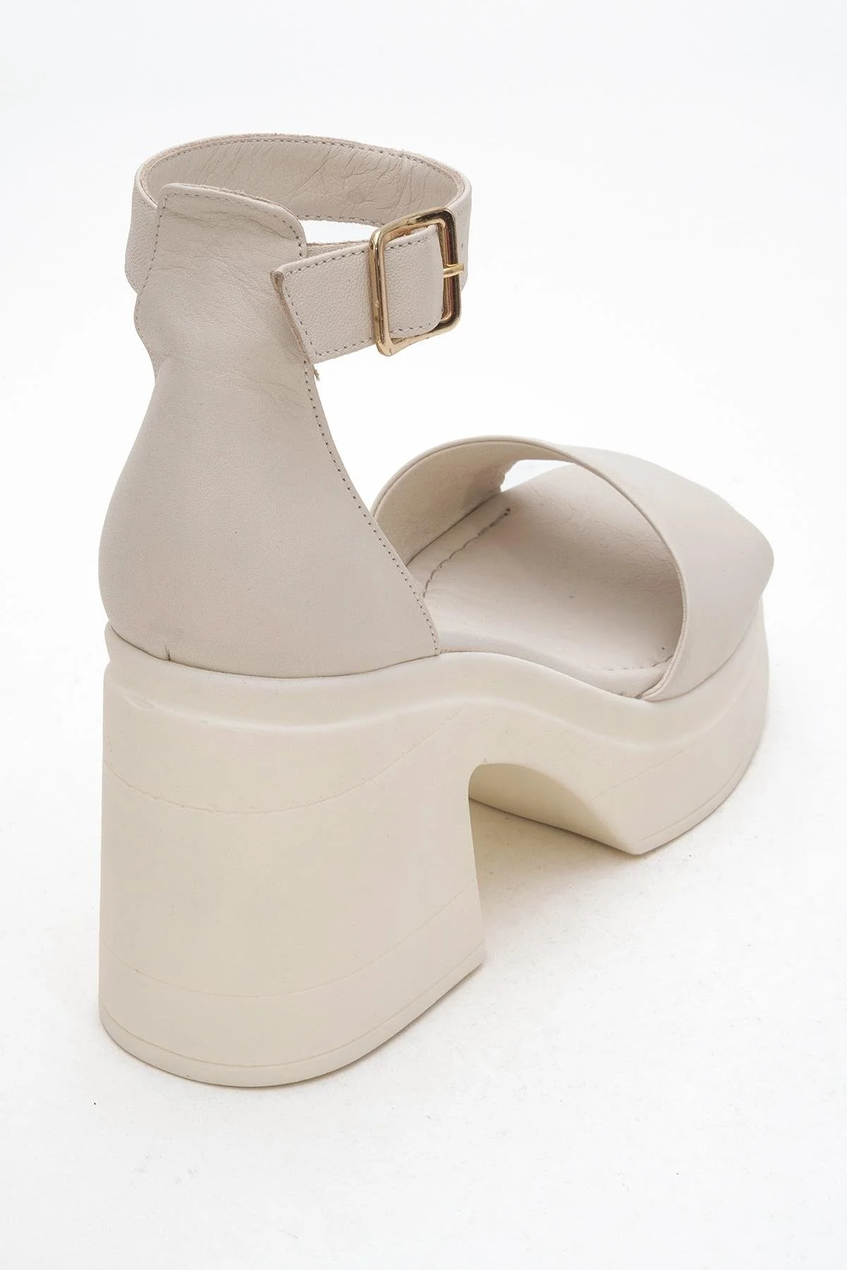 MARGOT Beige Leather Platform Sandal (Women) - Image 5