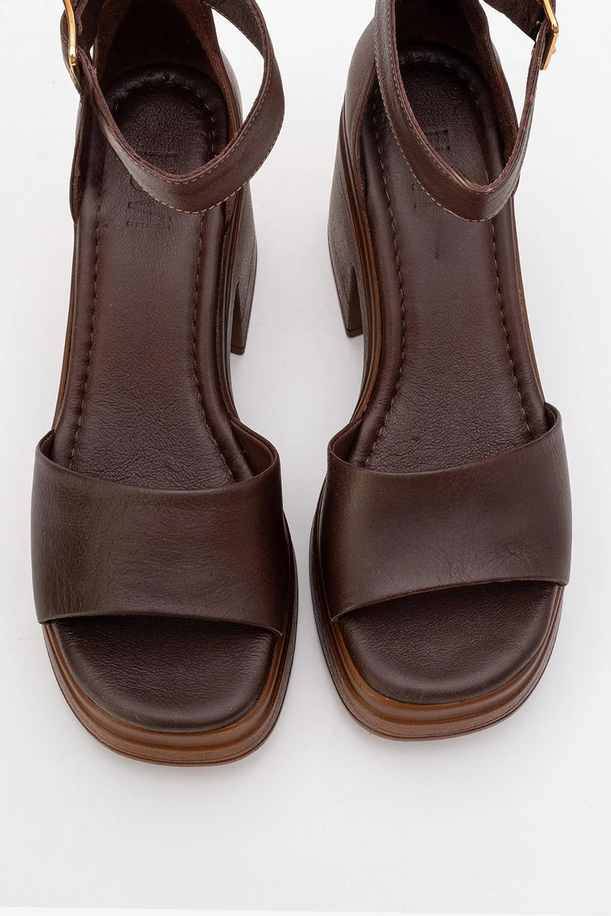 MARGOT - Brown Leather Platform Sandal (Women) - Image 2