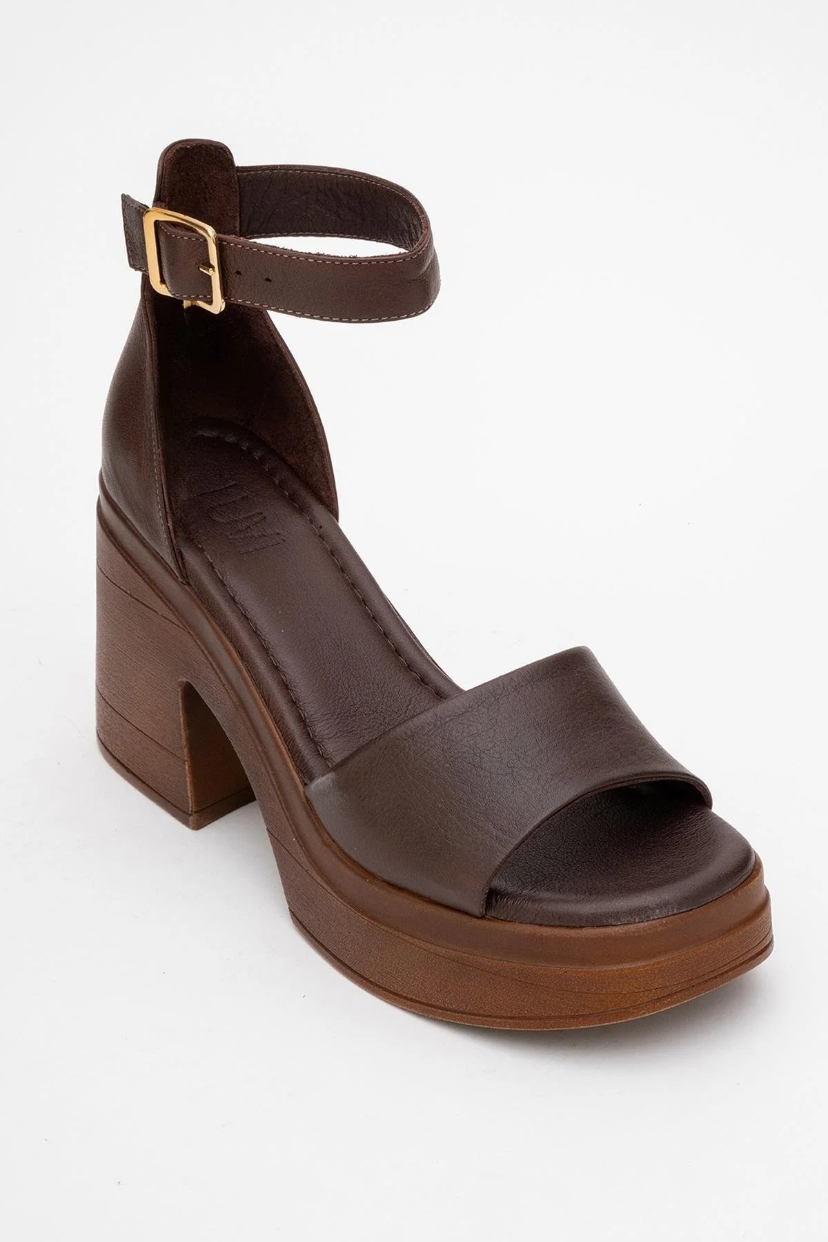 MARGOT - Brown Leather Platform Sandal (Women) - Image 3