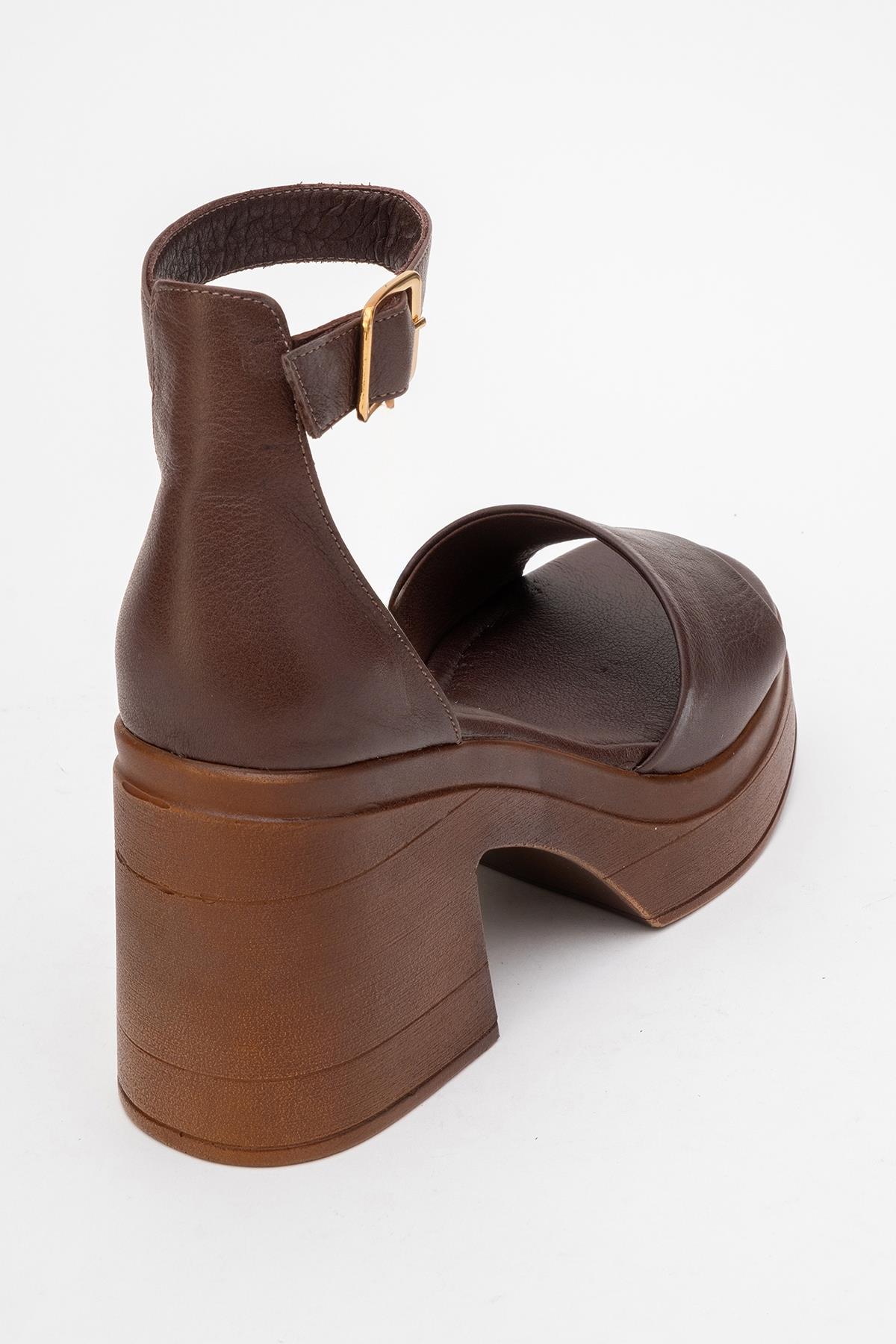 MARGOT - Brown Leather Platform Sandal (Women) - Image 5