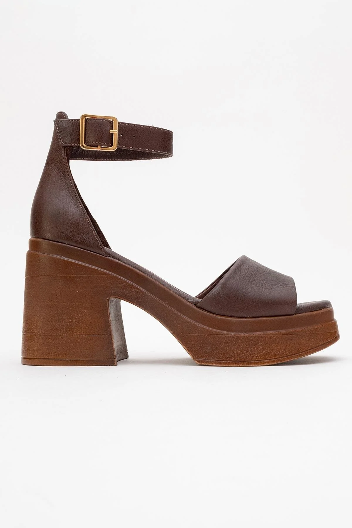 MARGOT - Brown Leather Platform Sandal (Women) - Image 6
