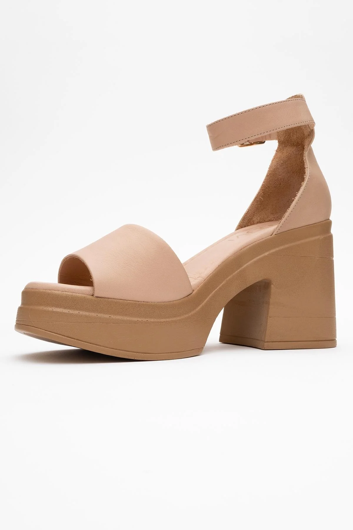 MARGOT - Cream Beige Leather Platform Sandal (Women) - Image 4