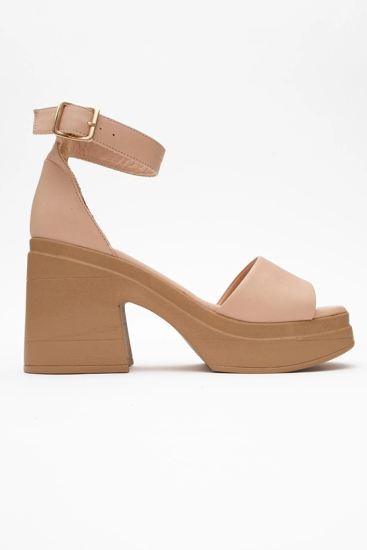MARGOT - Cream Beige Leather Platform Sandal (Women) - Image 6