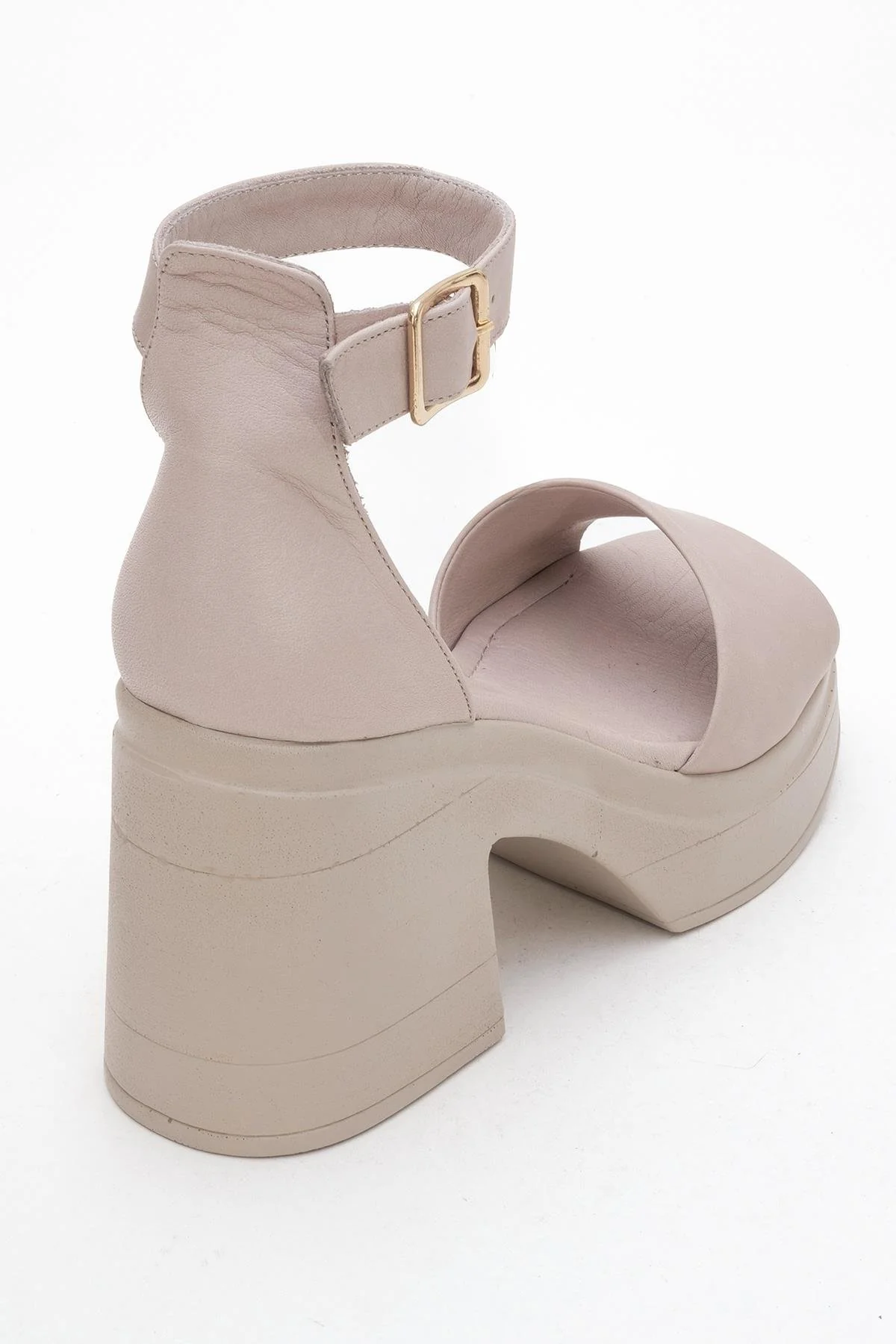 MARGOT Dark Beige Leather Platform Sandal (Women) - Image 5