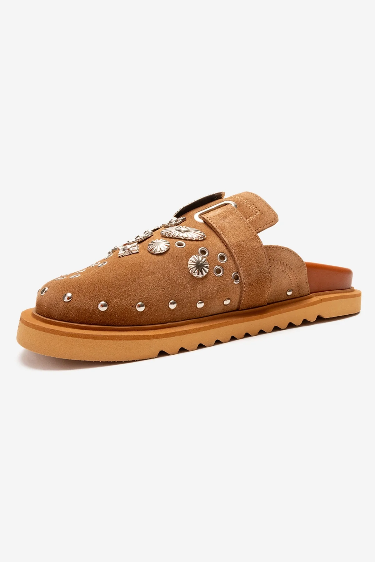 MARİL - Camel Genuine Leather Closed-Toe Slide (Women) - Image 4