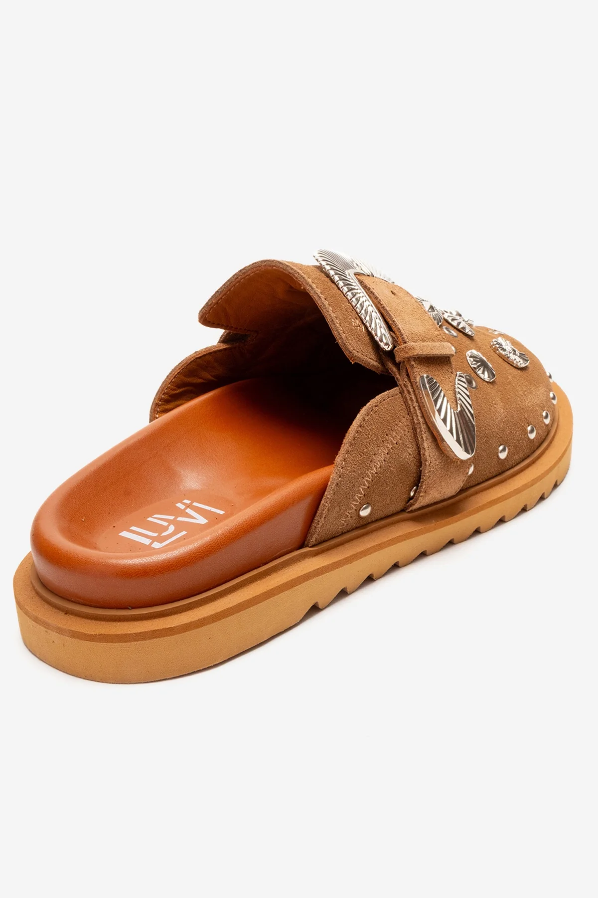 MARİL - Camel Genuine Leather Closed-Toe Slide (Women) - Image 5
