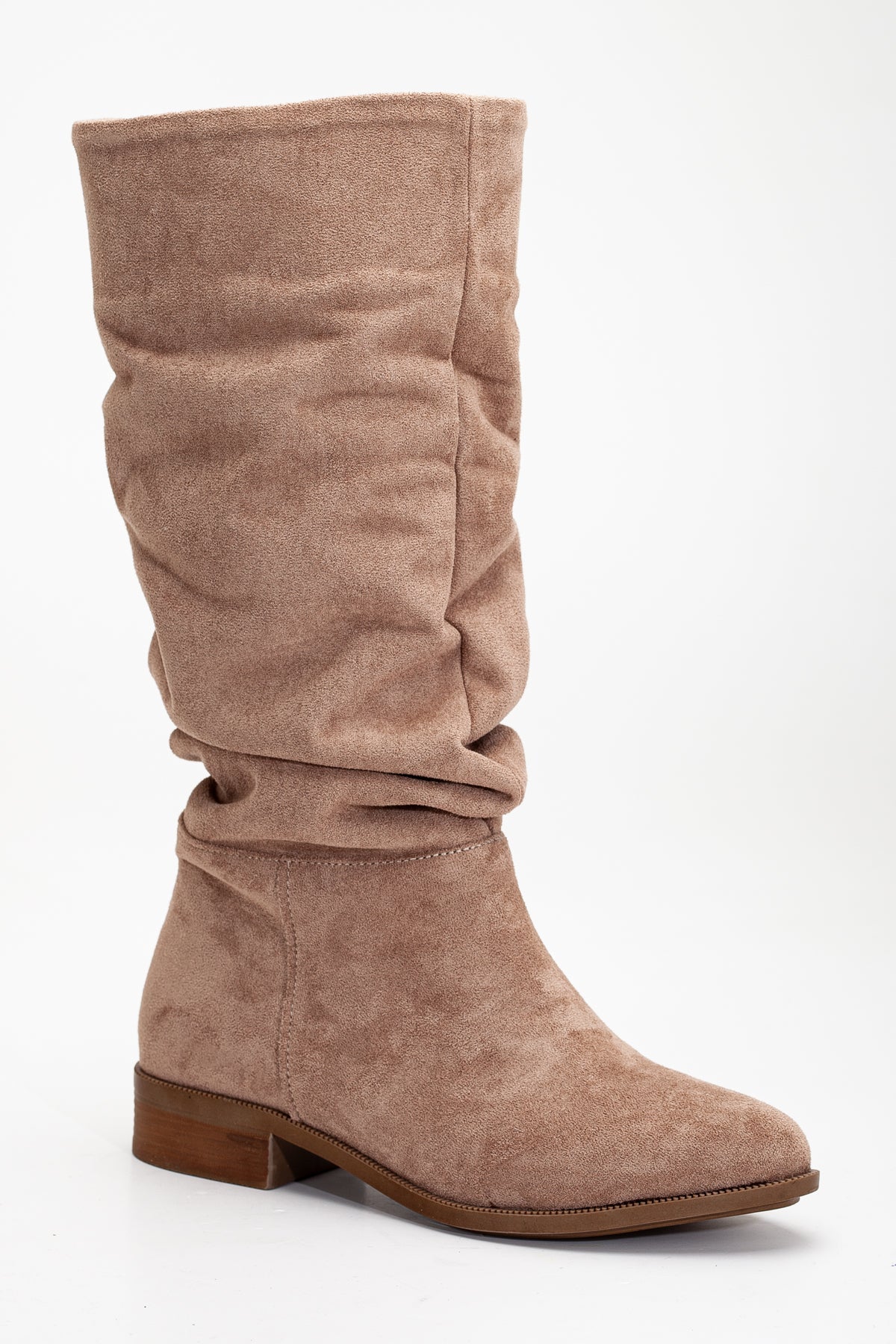 Maribel - Dark Beige Suede Slouchy Boots - Image 2