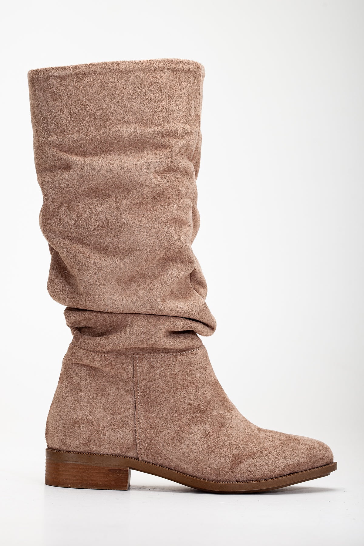 Maribel - Dark Beige Suede Slouchy Boots - Image 3