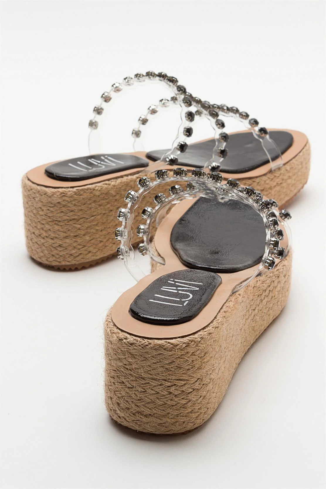 Marje - Black Embellished Platform Slide (Women) - Image 3