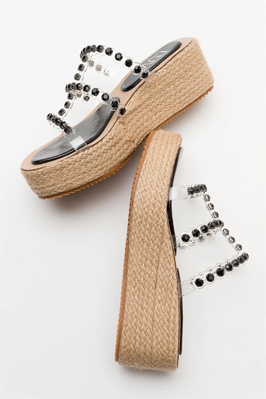 Marje - Black Embellished Platform Slide (Women) - Image 4