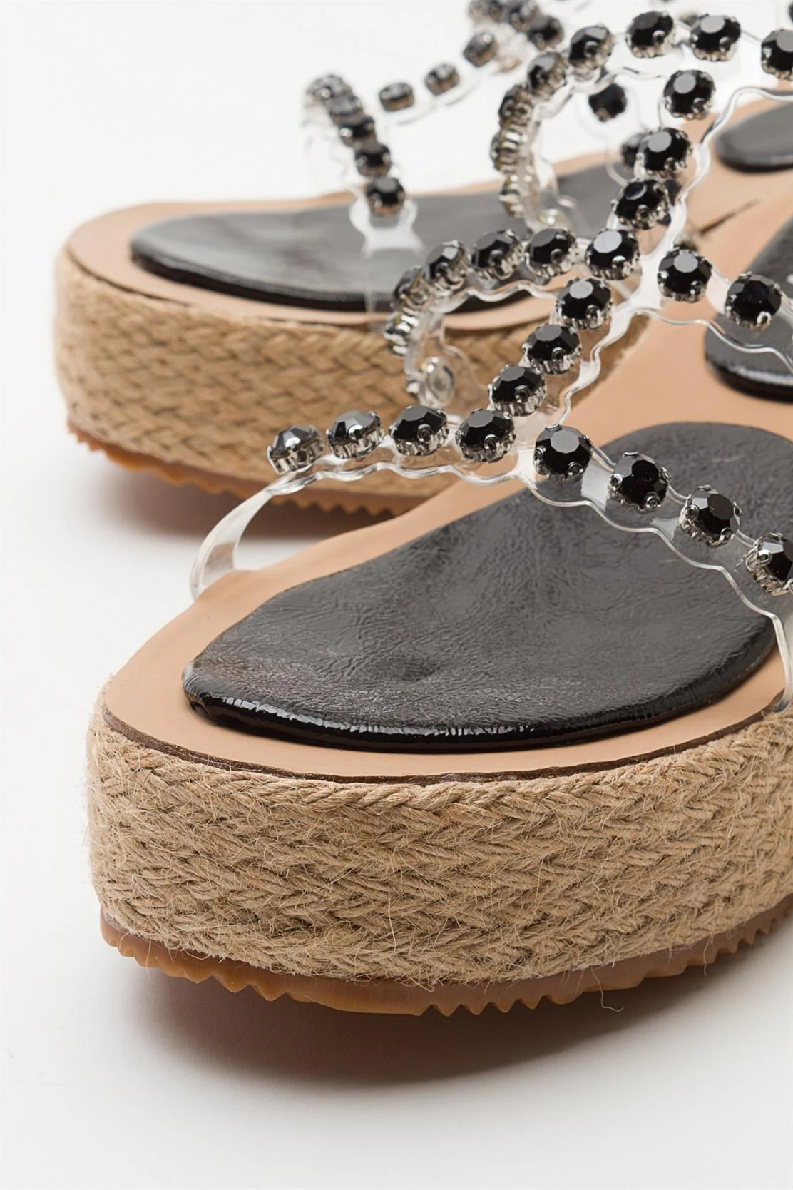 Marje - Black Embellished Platform Slide (Women) - Image 5