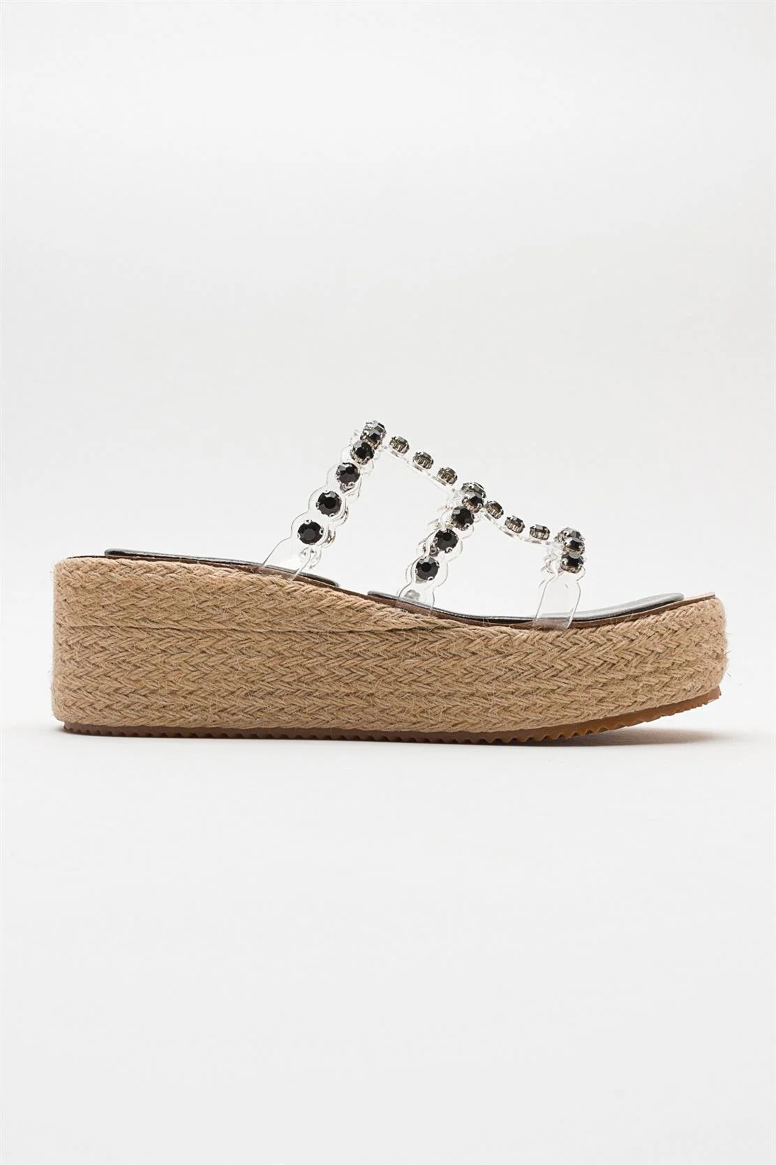 Marje - Black Embellished Platform Slide (Women) - Image 6
