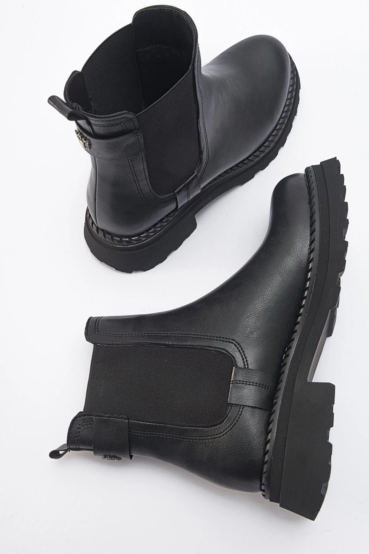 Marly - Black Elastic Chelsea Boot (Women) - Image 2