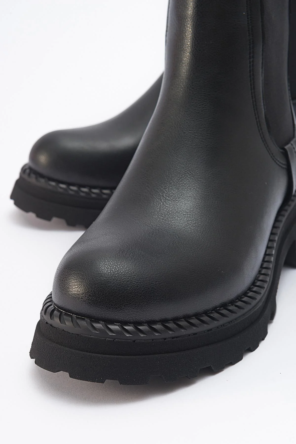 Marly - Black Elastic Chelsea Boot (Women) - Image 5