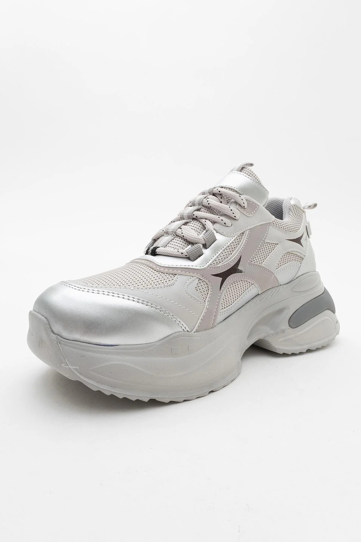 Marron - Silver Gray Sneakers (Women) - Image 3