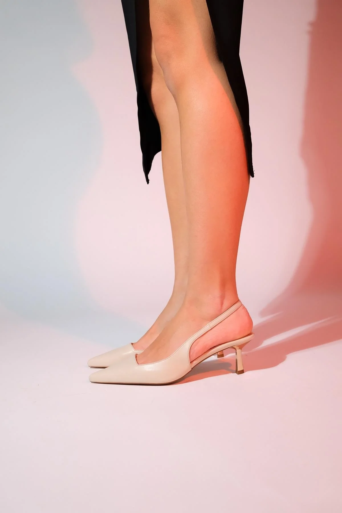 Marten - Ecru Pointed Toe Backless Stiletto Pump (Women) - Image 4