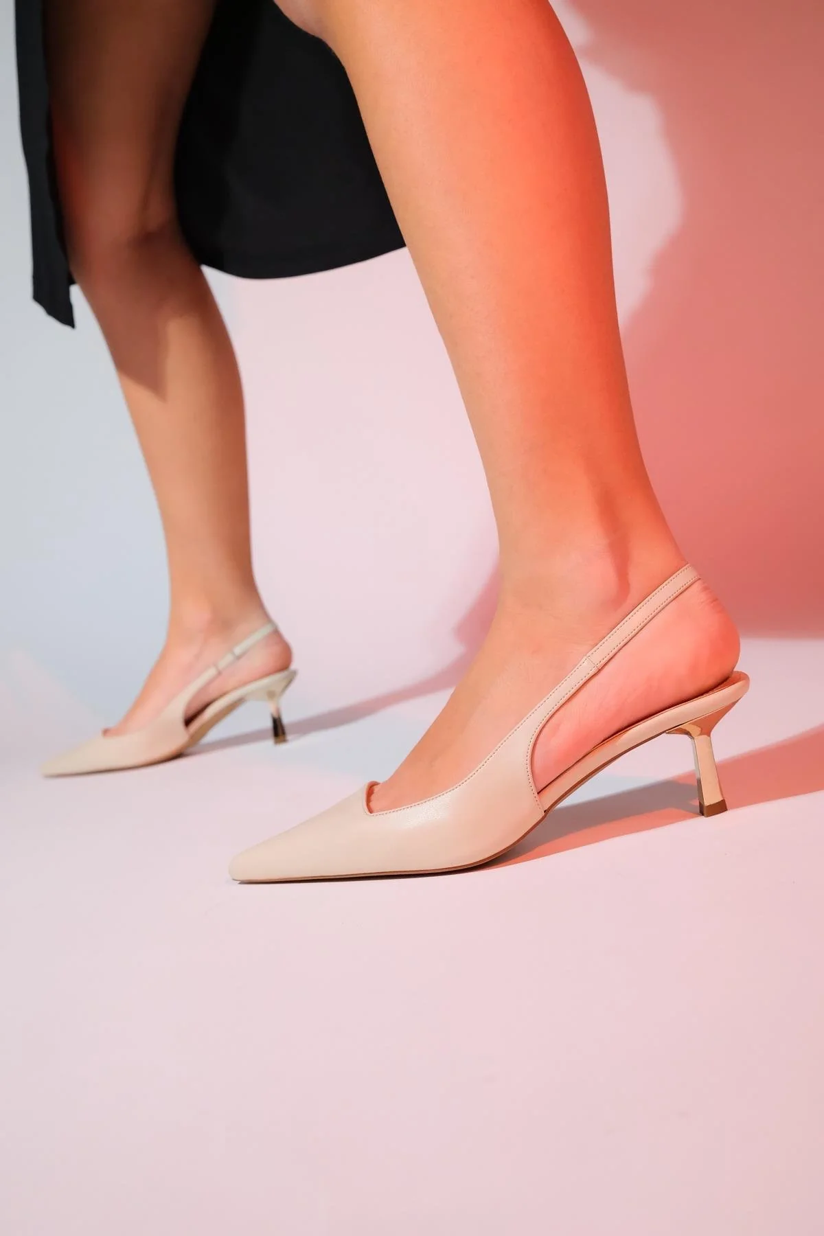 Marten - Ecru Pointed Toe Backless Stiletto Pump (Women) - Image 5