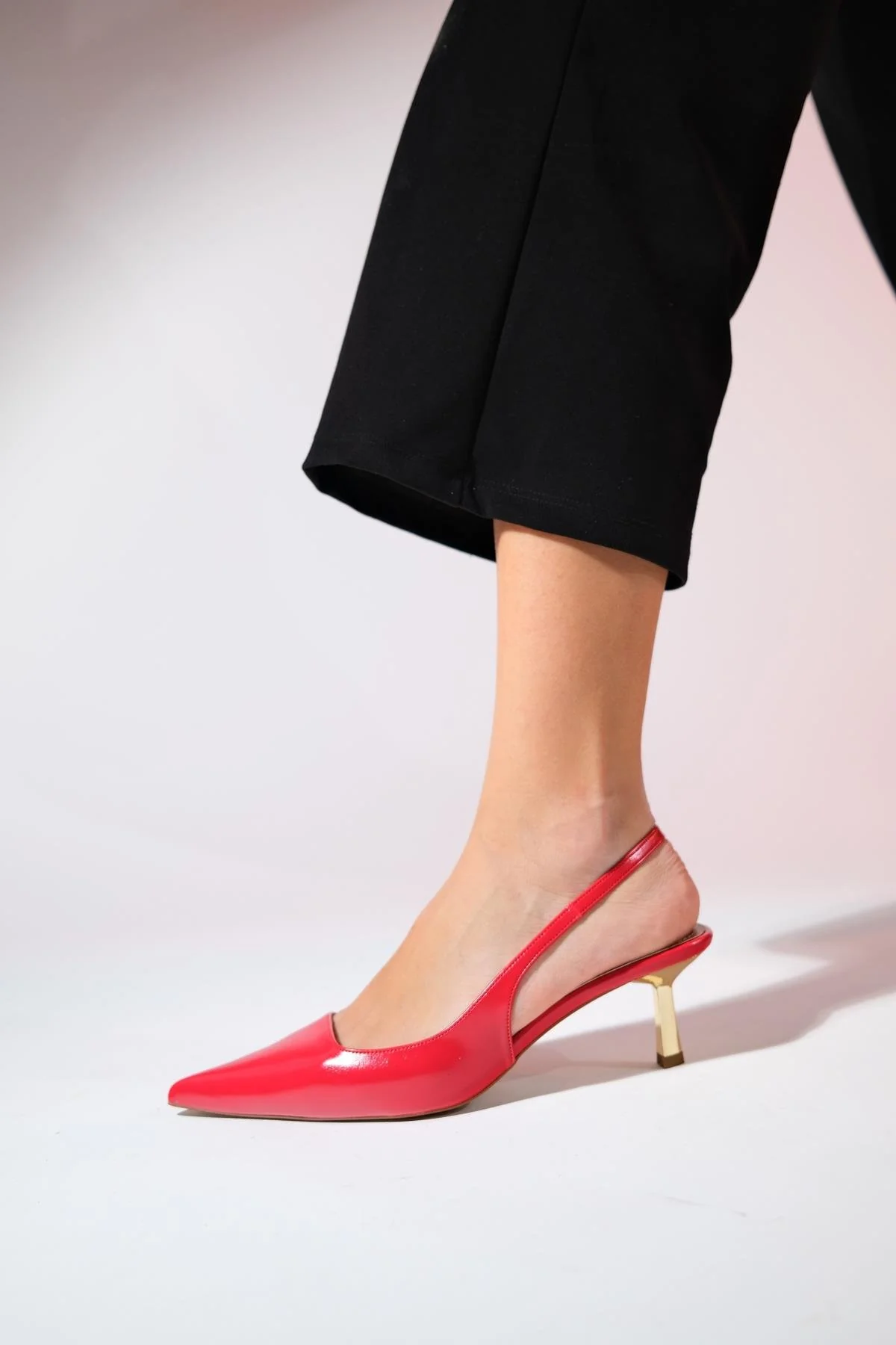 Marten - Red Pointed Toe Slingback Stiletto (Women) - Image 3