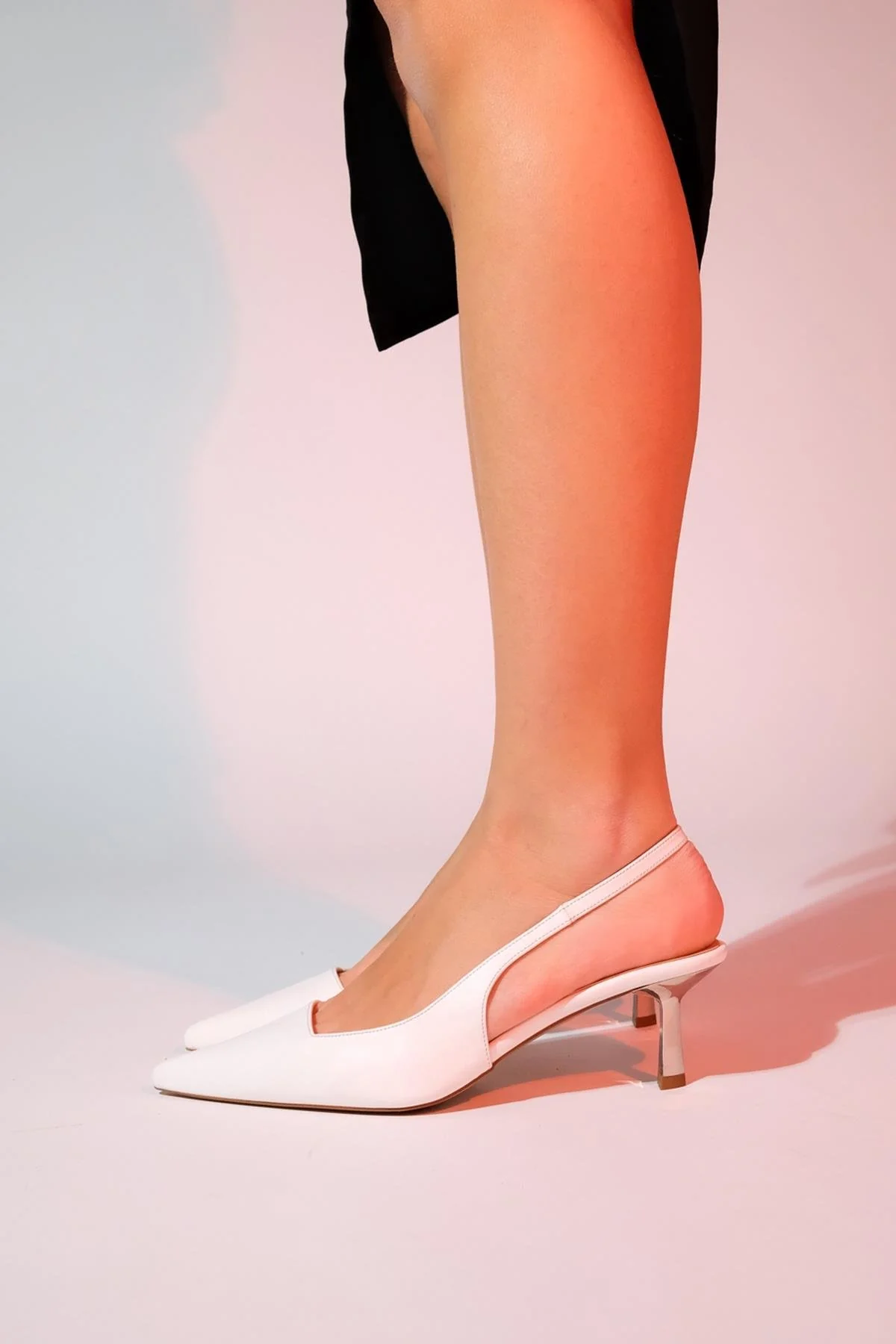 Marten - White Pointed Toe Backless Stiletto Heel Shoe (Women) - Image 4