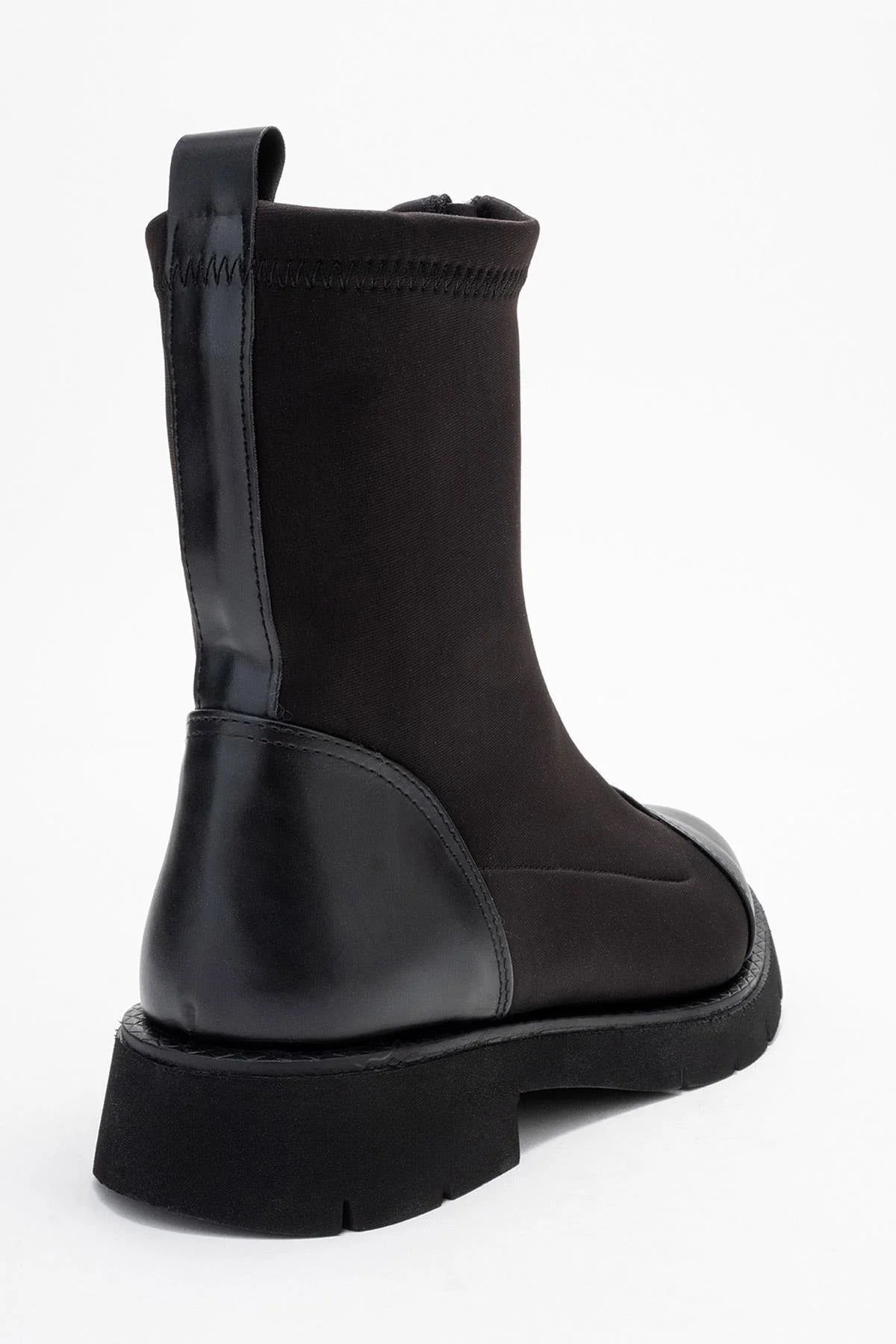 Martos - Black Stretch Front-Zip Ankle Boot (Women) - Image 5