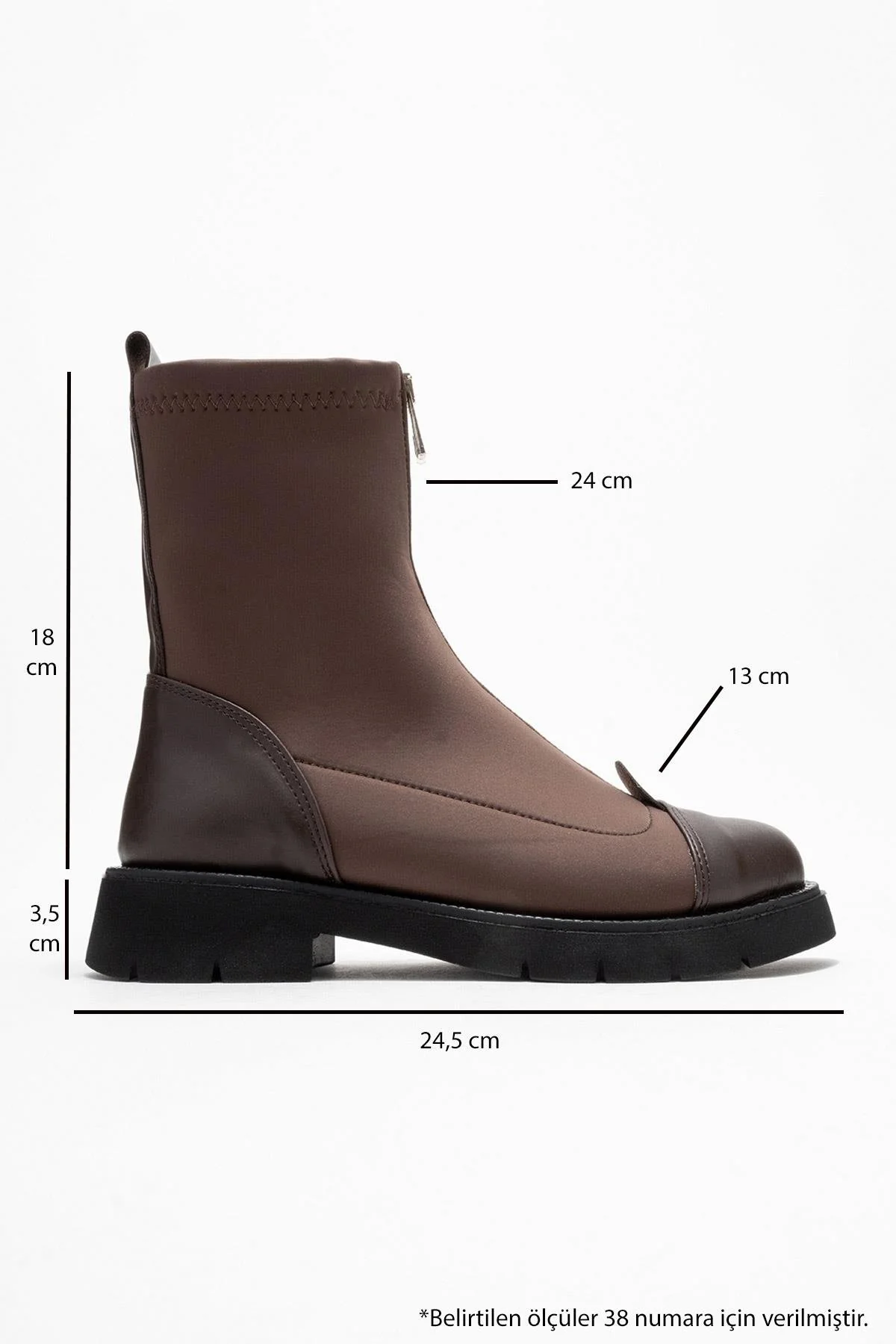 Martos - Brown Stretch Front-Zip Ankle Boot (Women) - Image 6