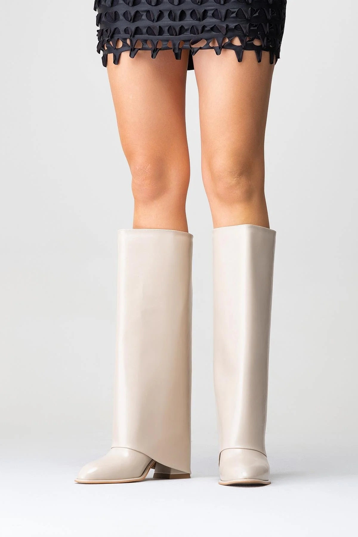 Maybe Beige Chunky Heel Boot (Women) - Image 10