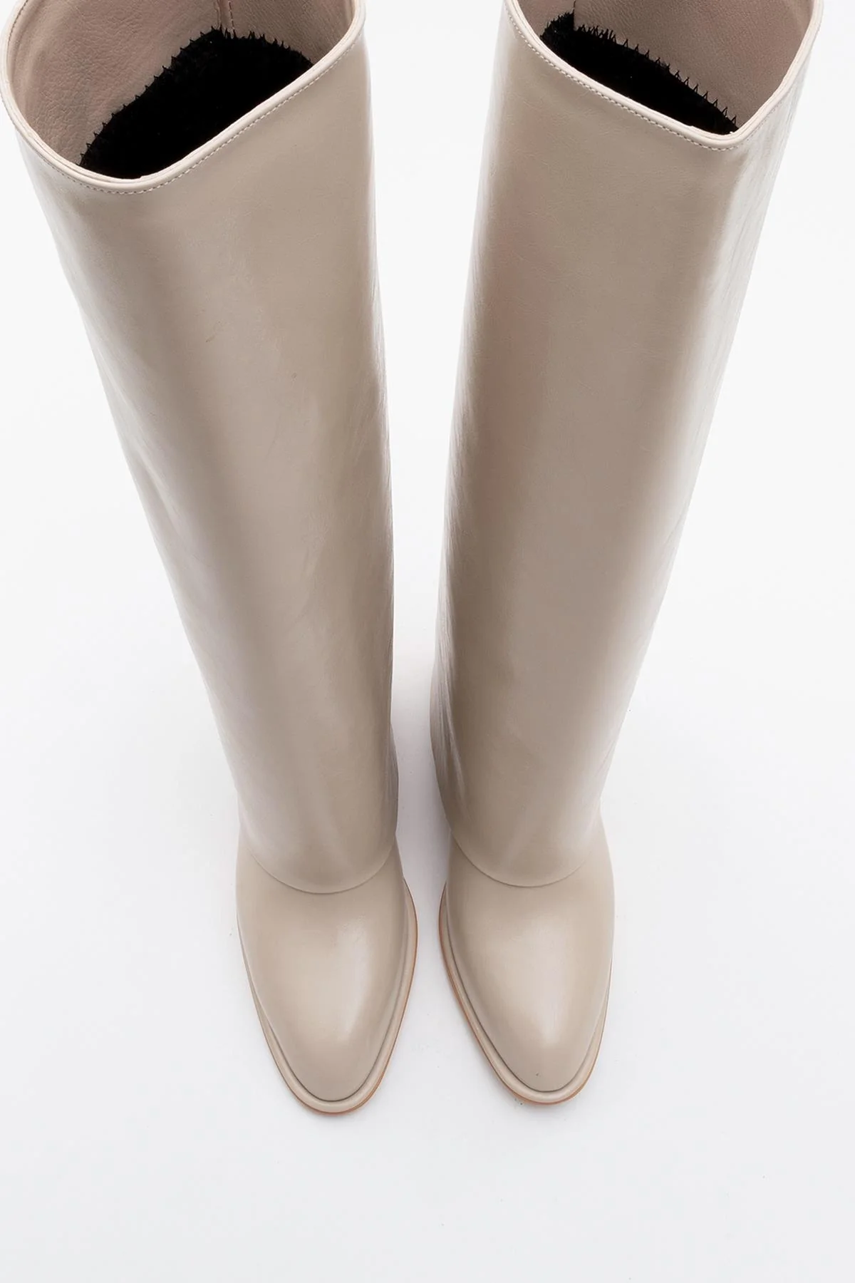 Maybe Beige Chunky Heel Boot (Women) - Image 2