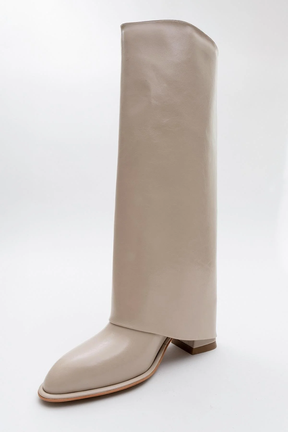 Maybe Beige Chunky Heel Boot (Women) - Image 3